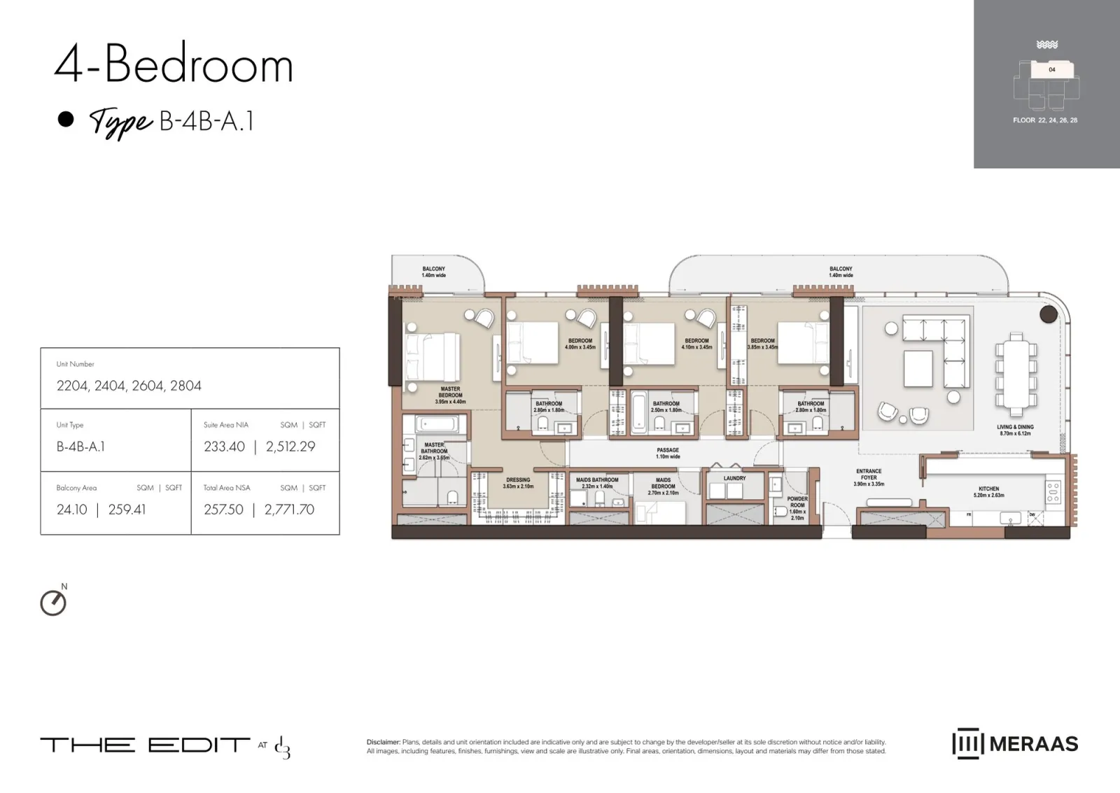 Floor plan for Type A1