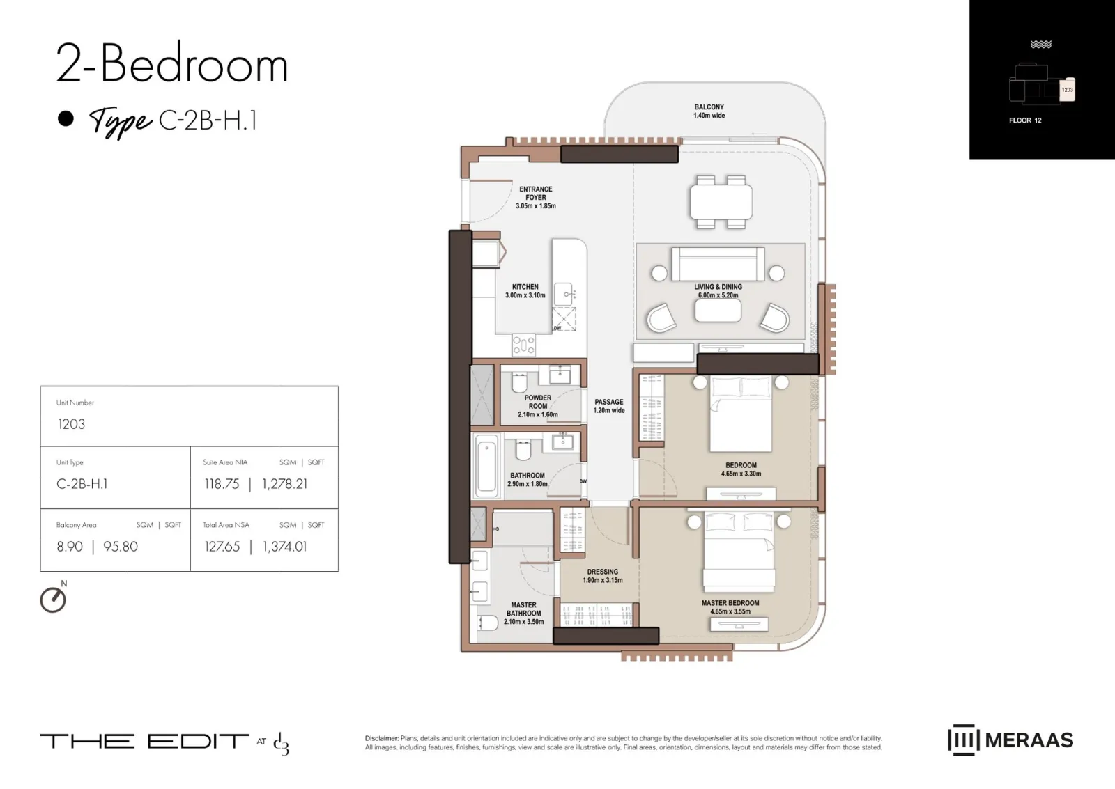 Floor plan for Type H1