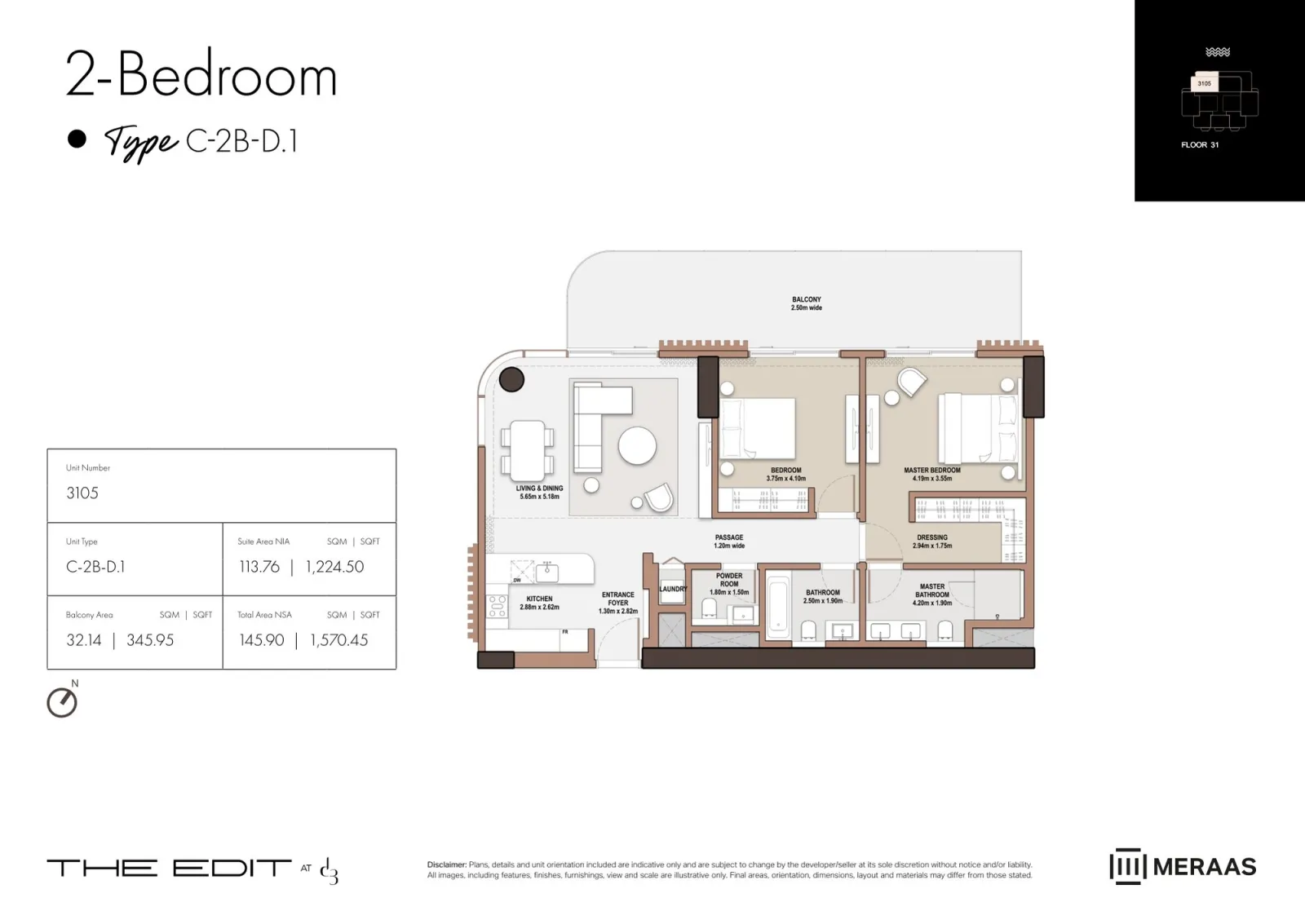 Floor plan for Type D1