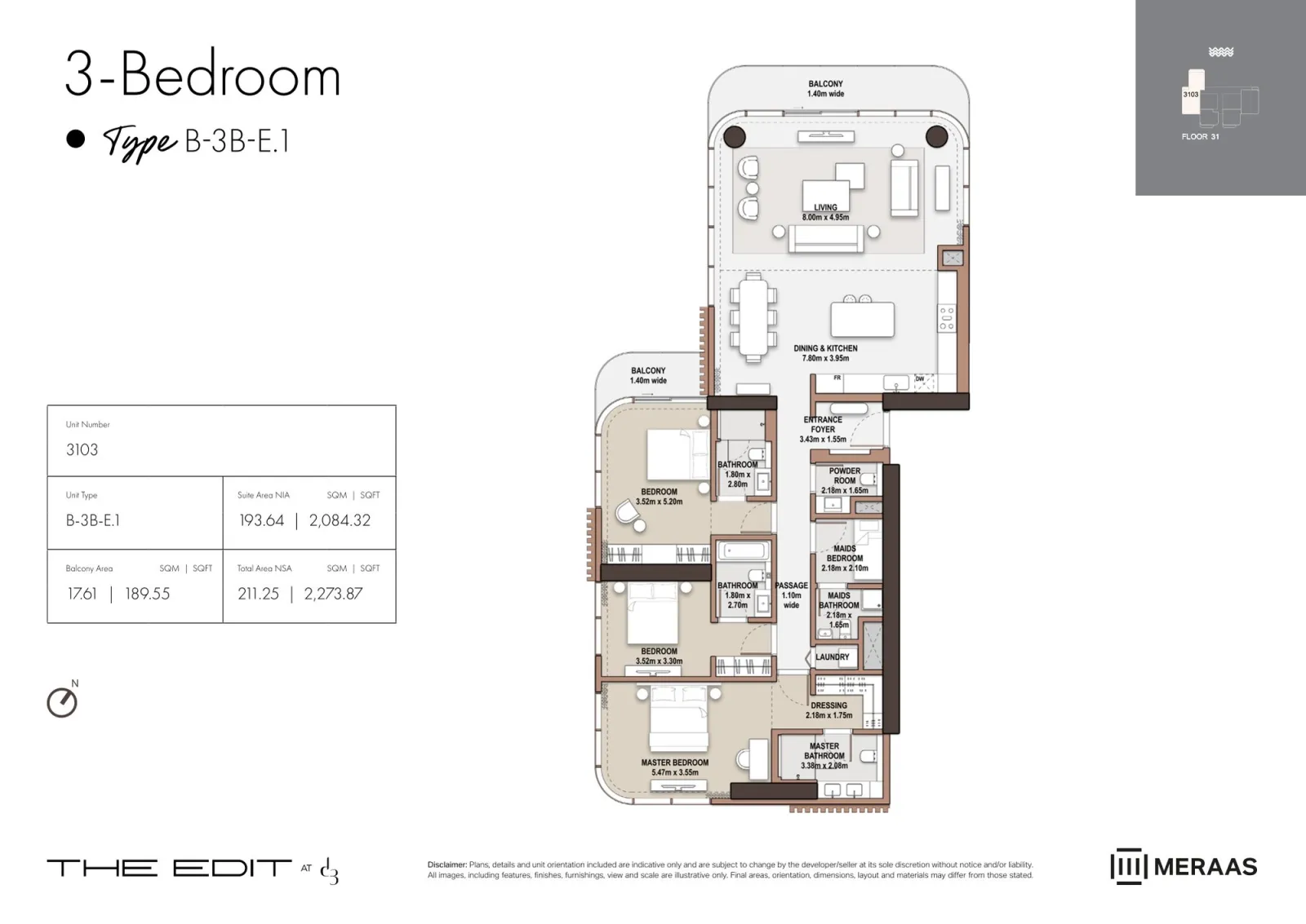 Floor plan for Type E1