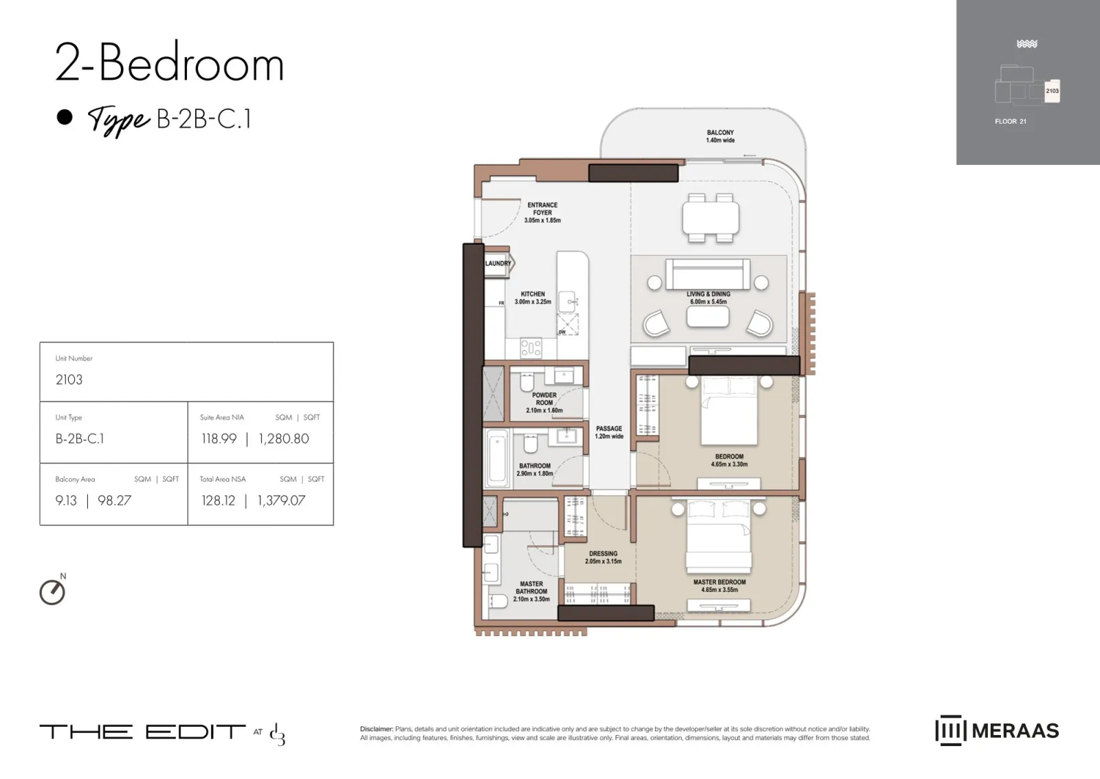 Floor plan for Type C1