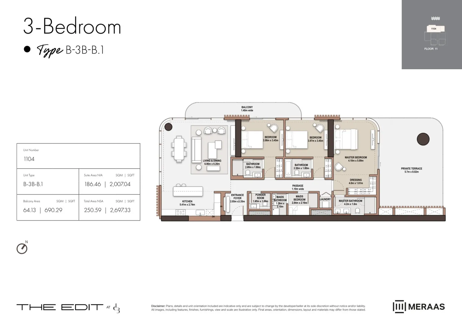 Floor plan for Type B1