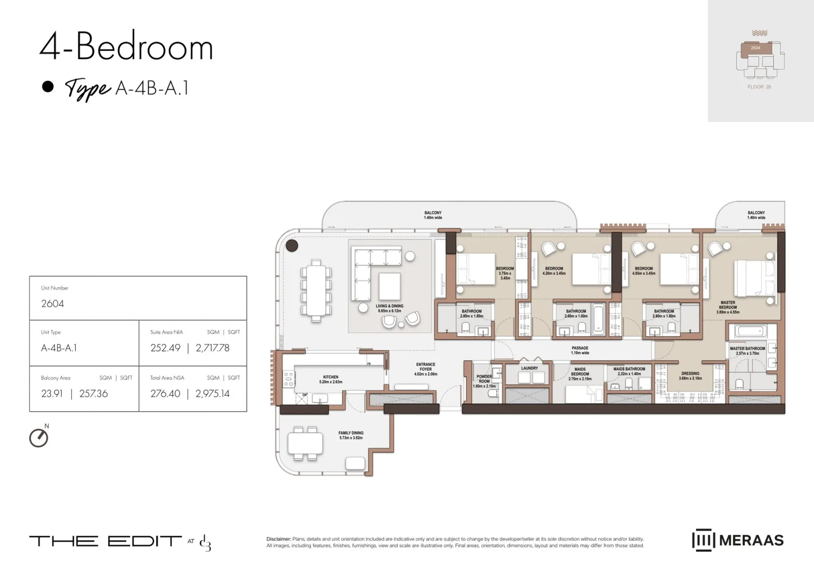 Floor plan for Type A1