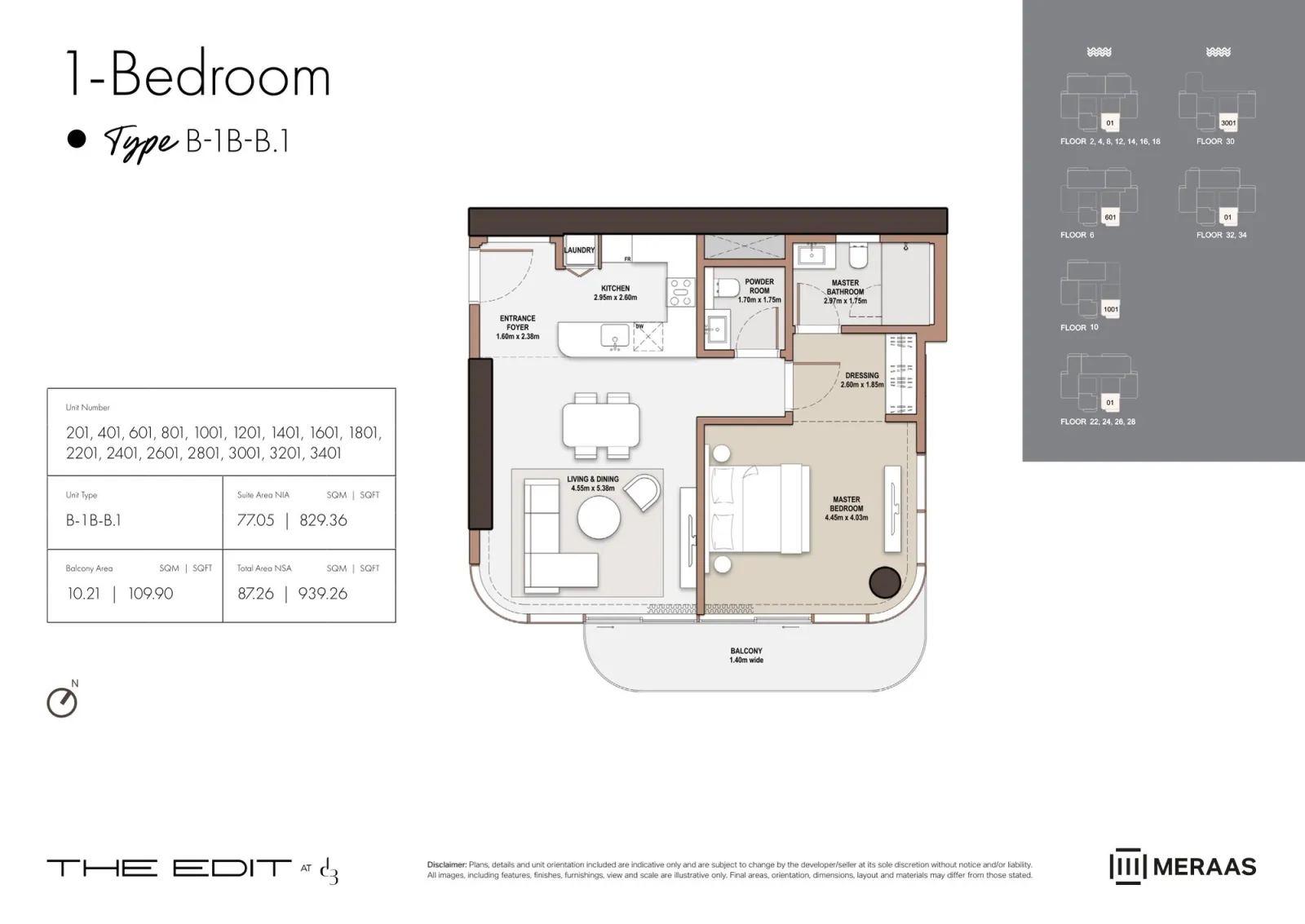Floor plan for Type B1