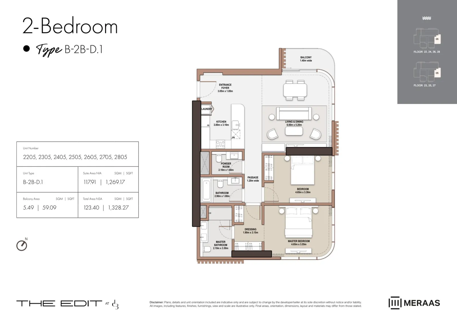 Floor plan for Type D1