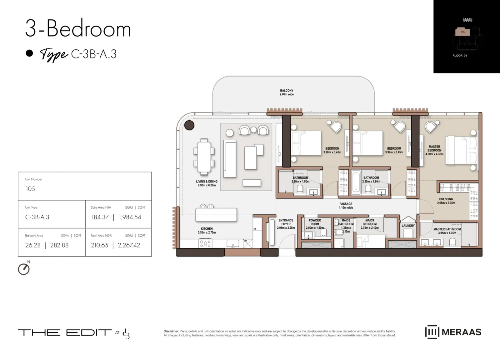 Floor plan for Type A3