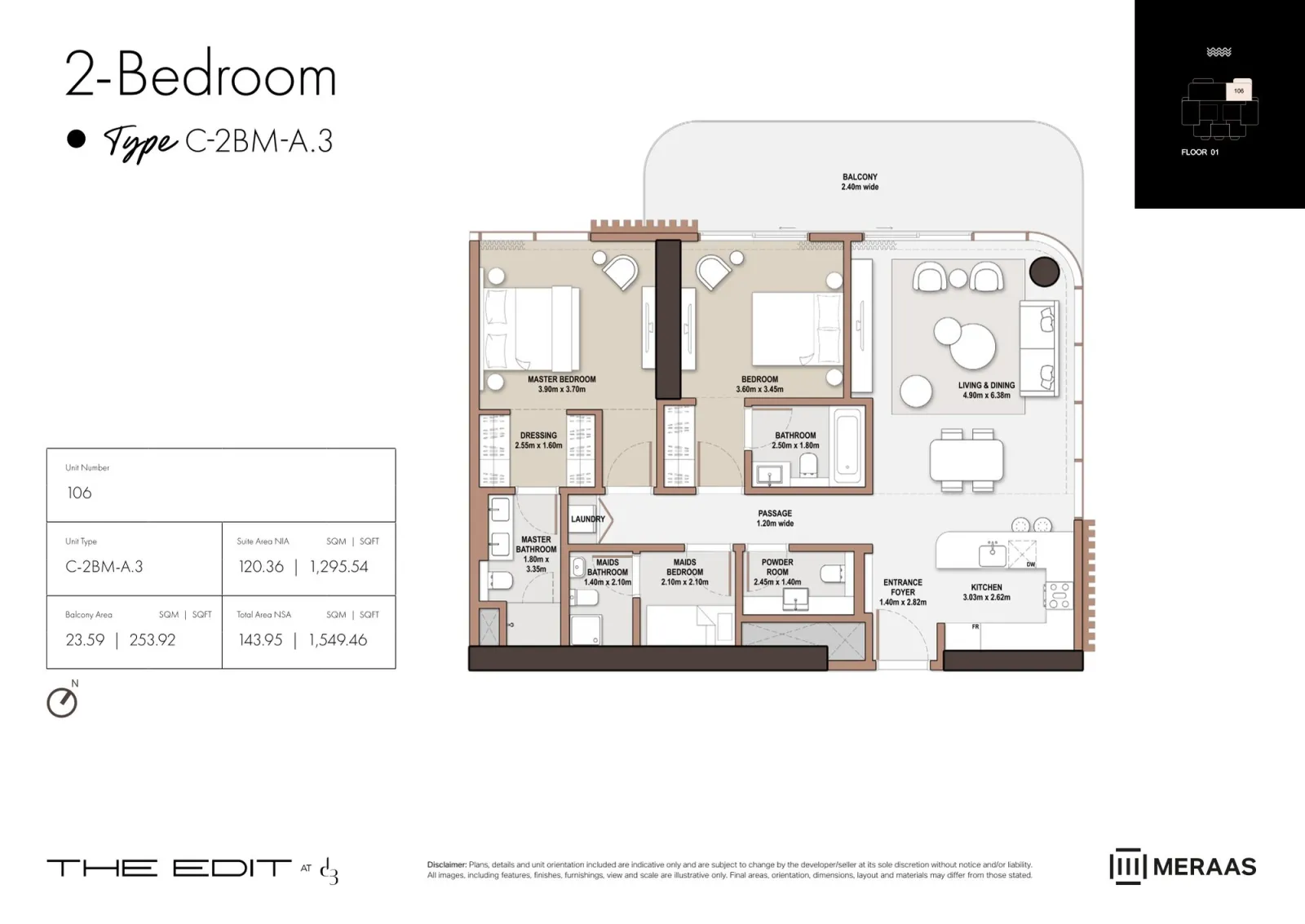 Floor plan for Type M-A3