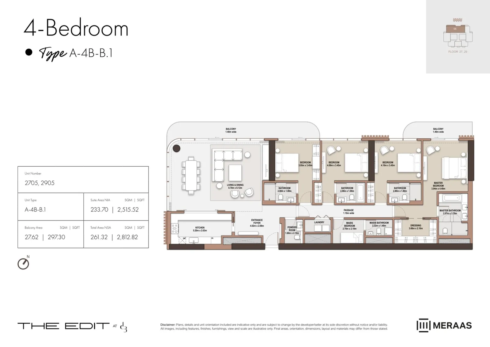 Floor plan for Type B1