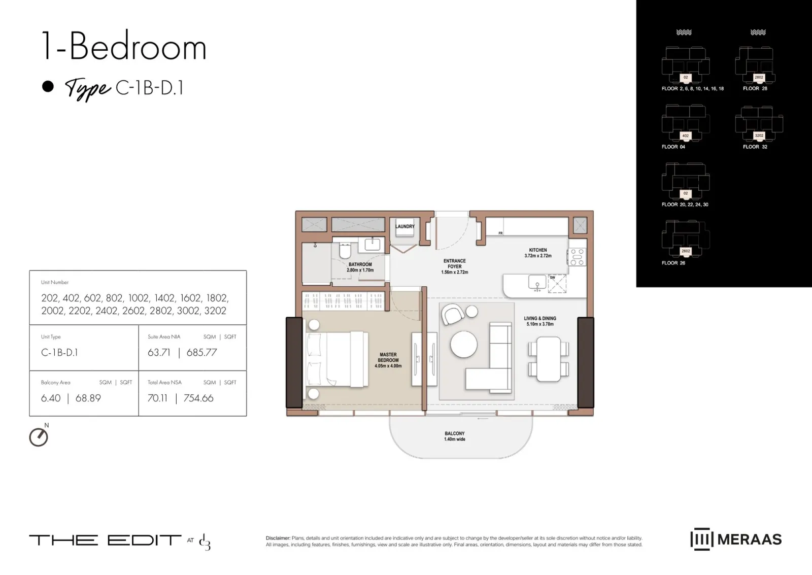 Floor plan for Type D1