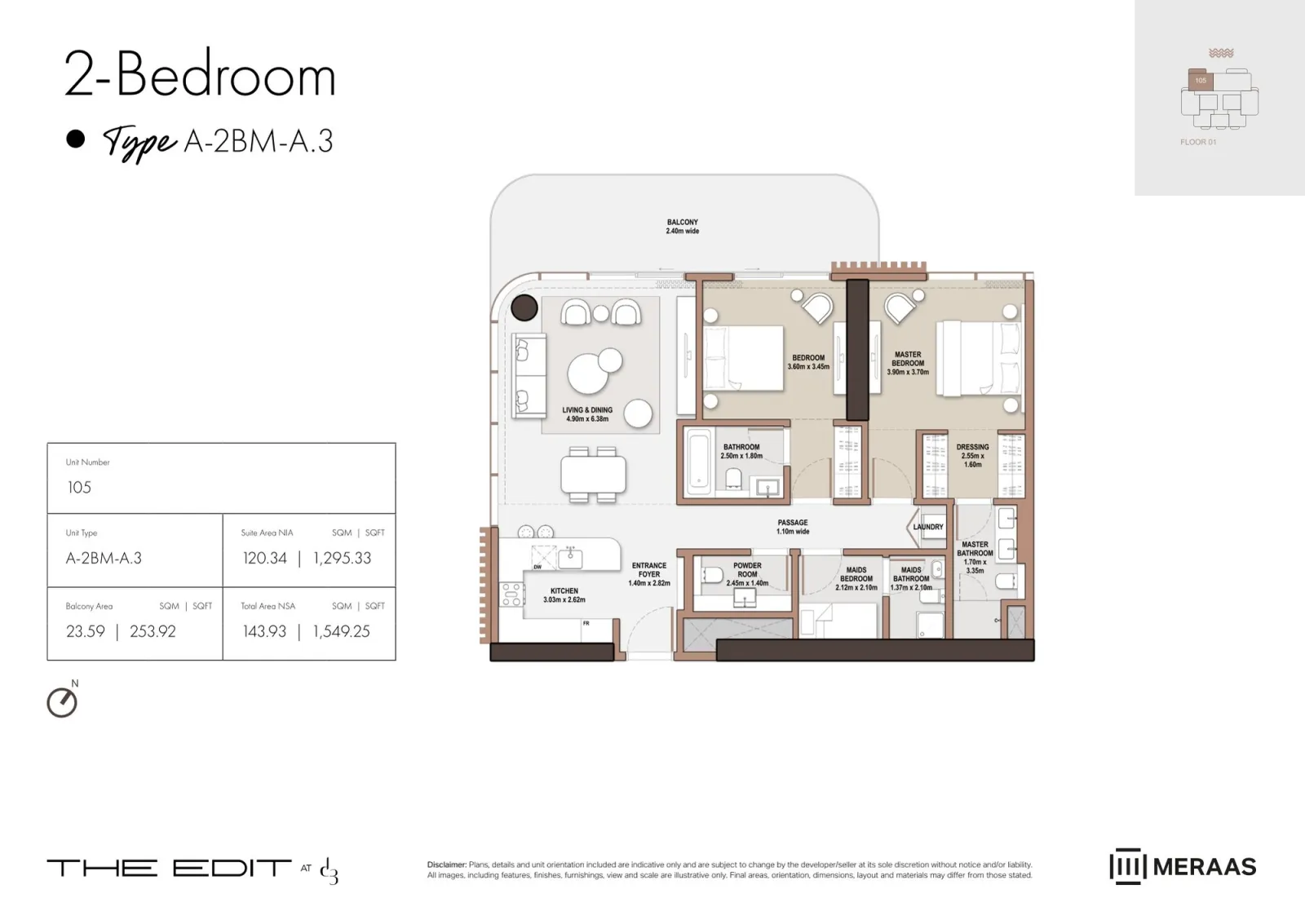 Floor plan for Type M-A3