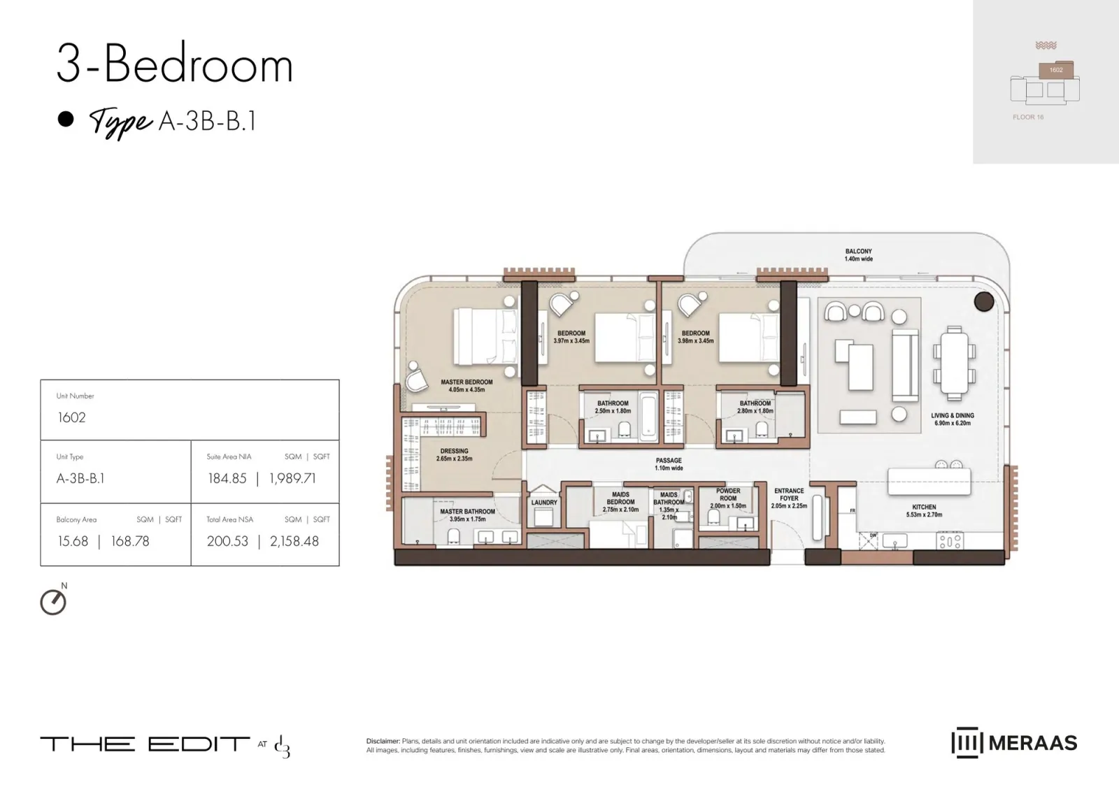 Floor plan for Type B1