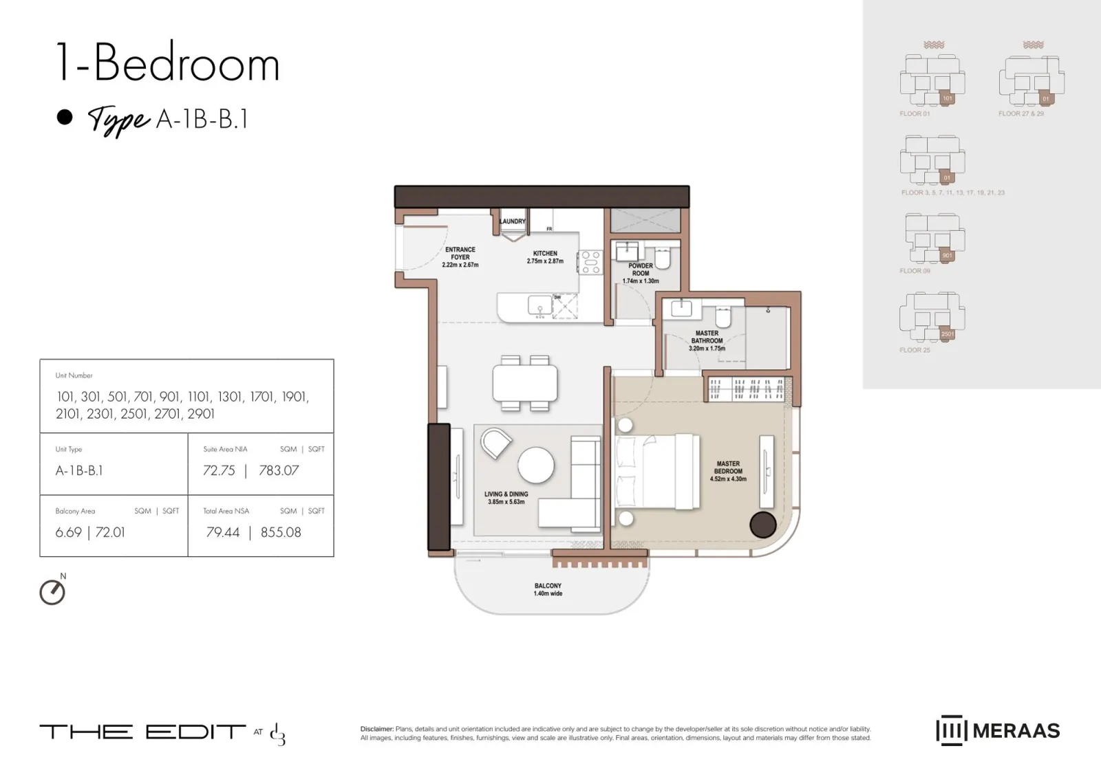 Floor plan for Type B1