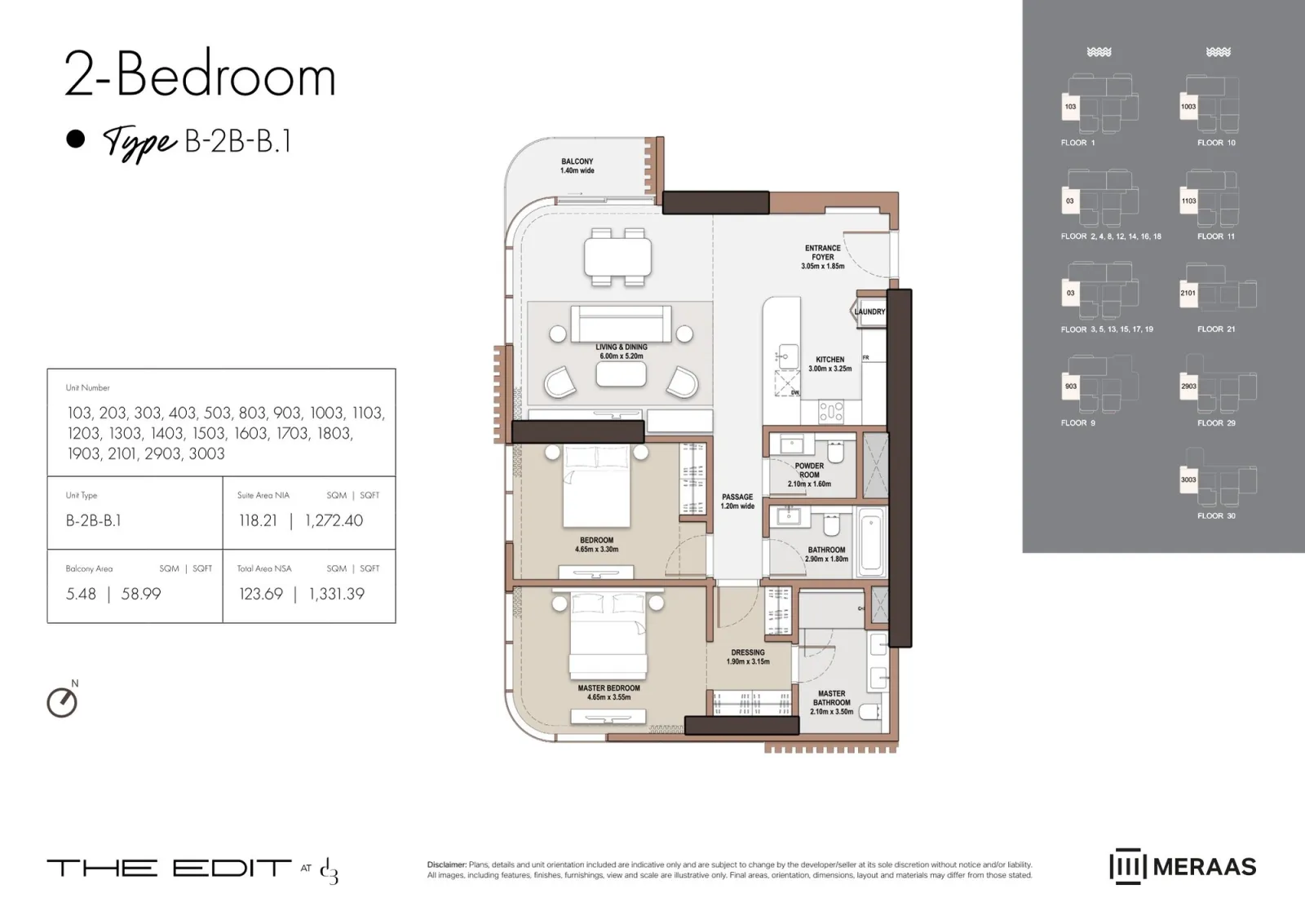 Floor plan for Type B1