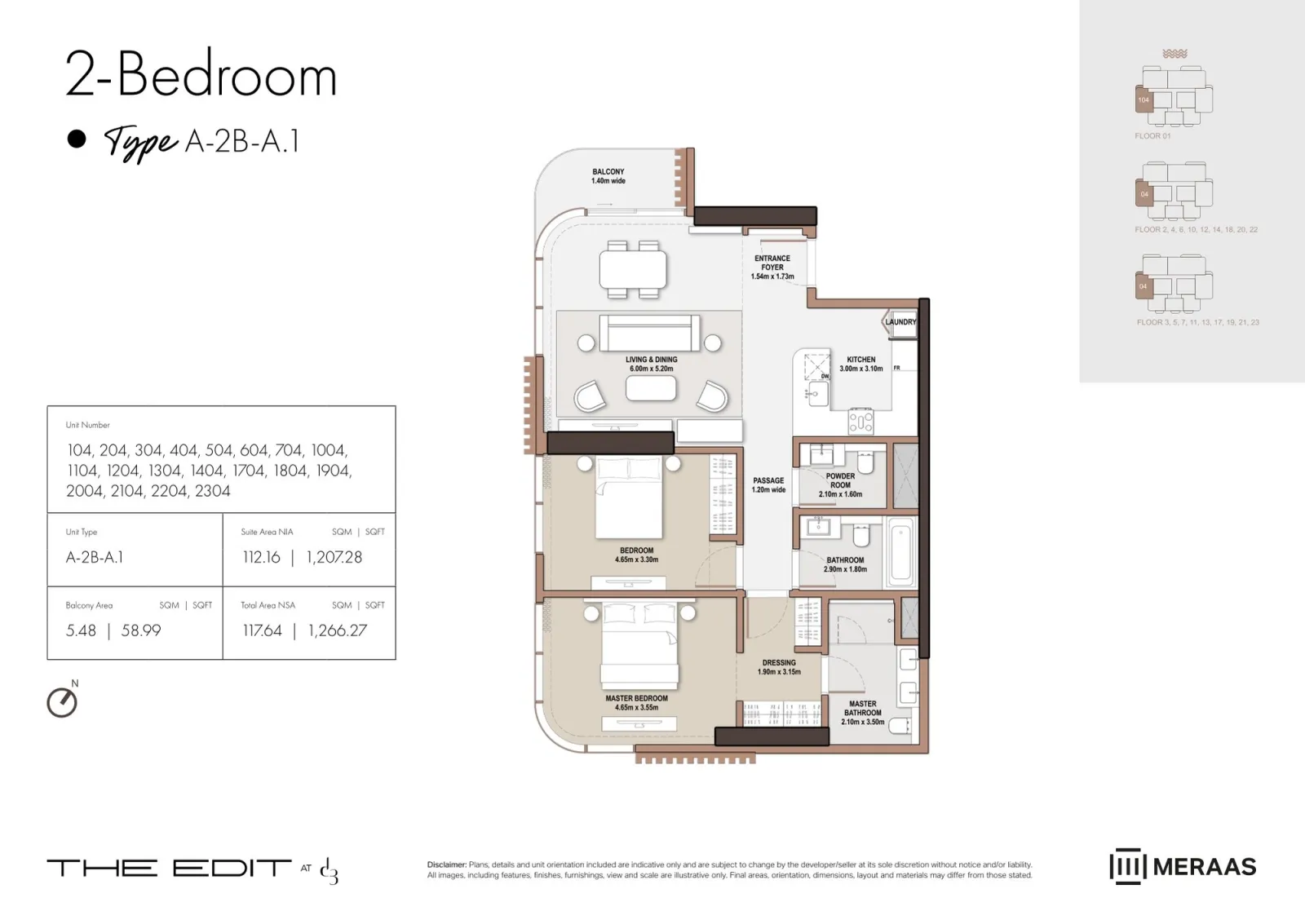 Floor plan for Type A1