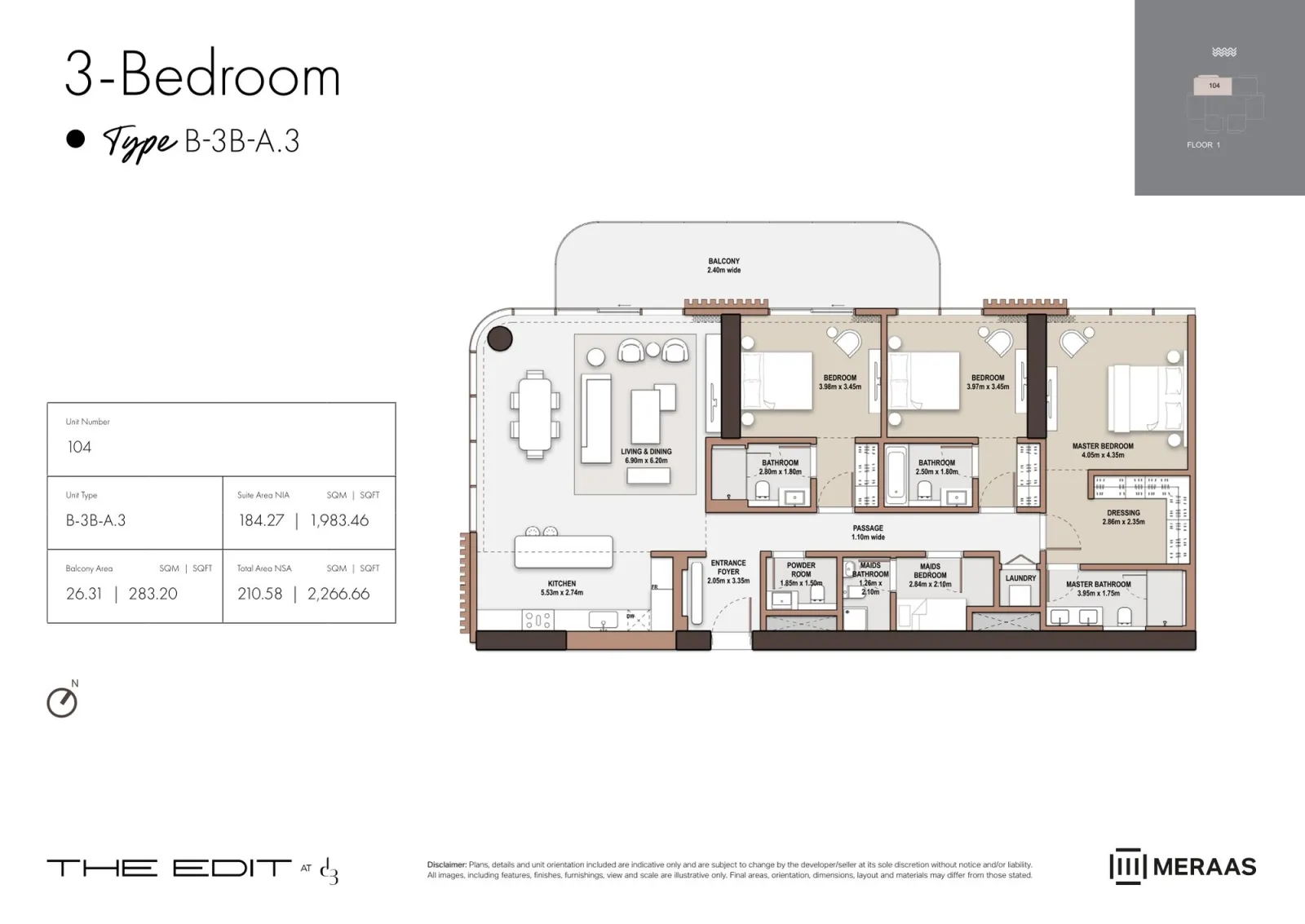 Floor plan for Type A3