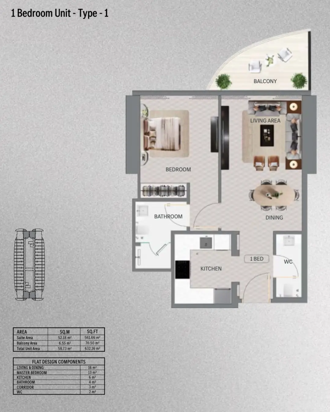 Floor plan for Vision One-Eleven - Type 1