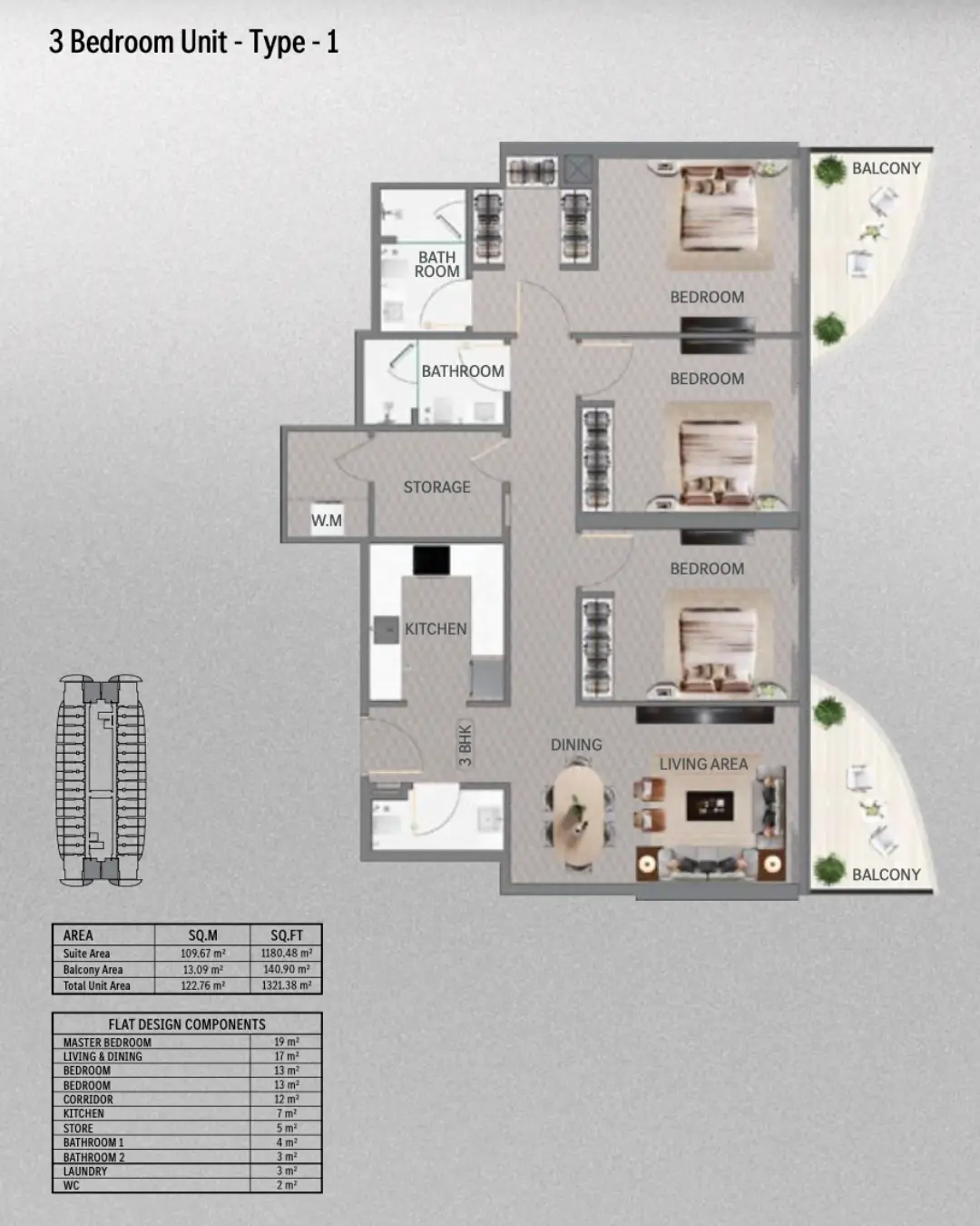 Floor plan for Vision One-Eleven - Type 1