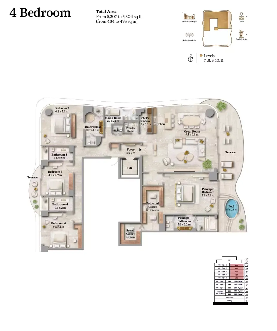 Floor plan for Type 1