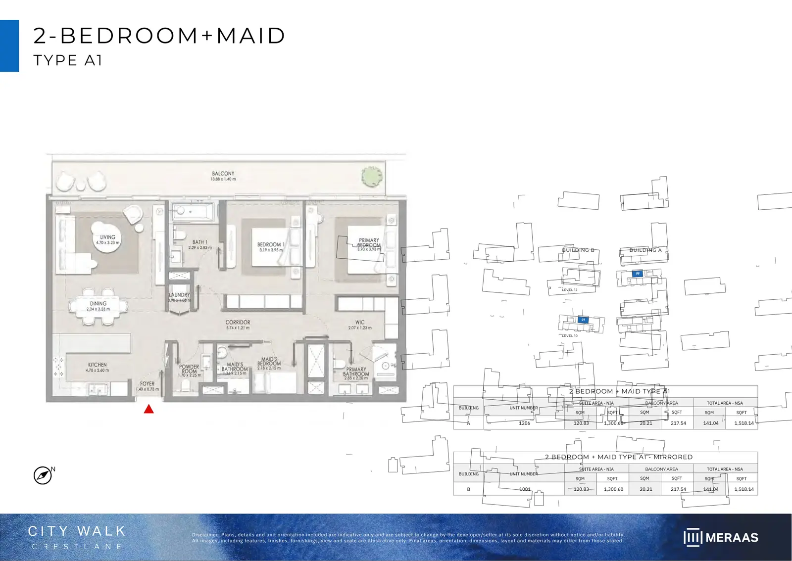 Floor plan for Type A1+M