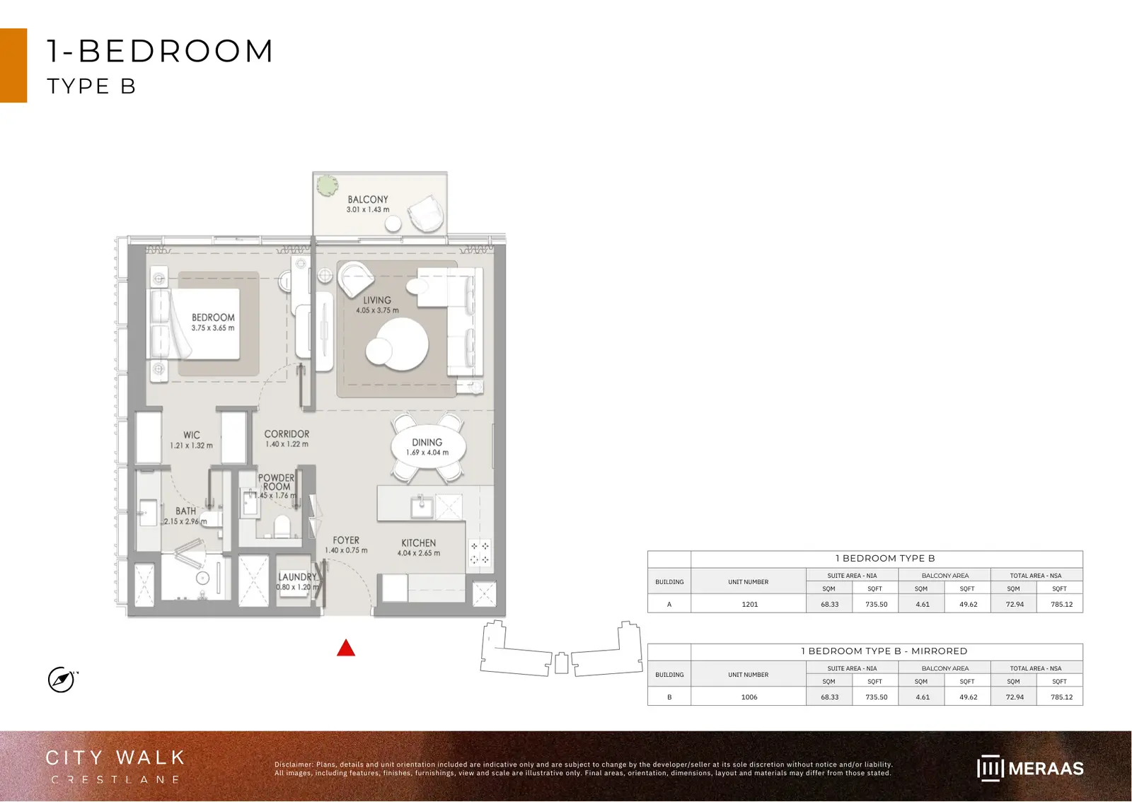 Floor plan for Type B