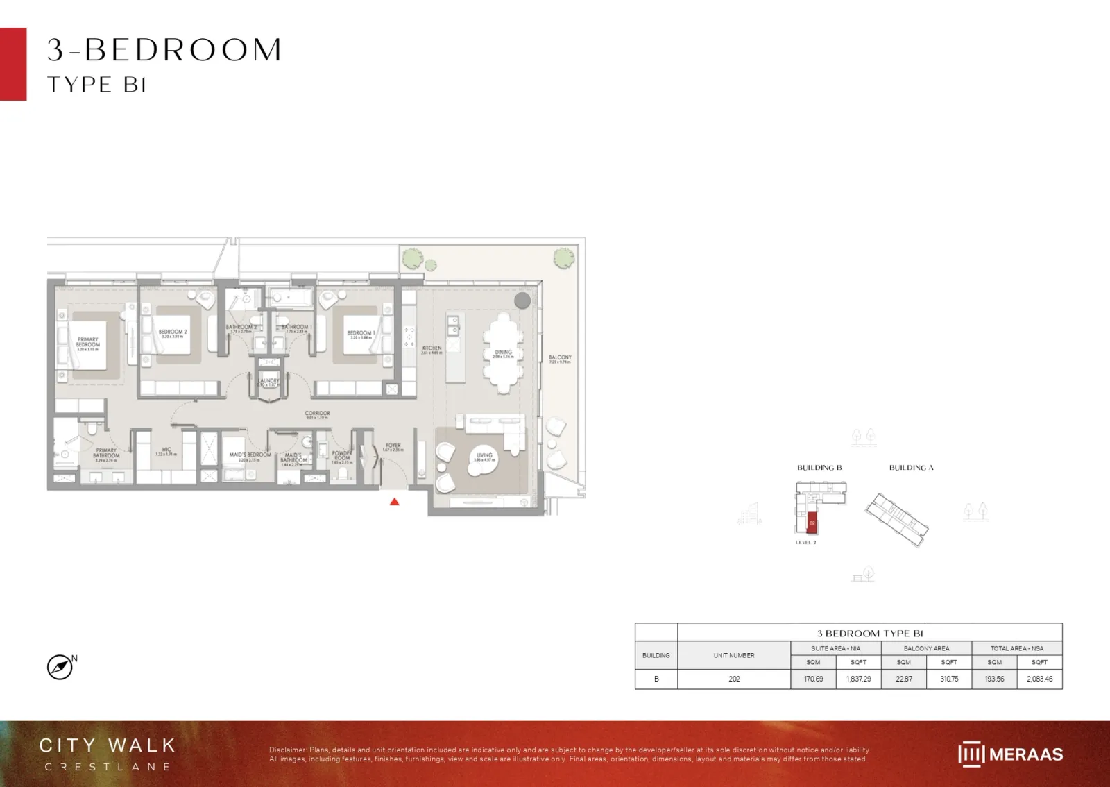 Floor plan for Type B1