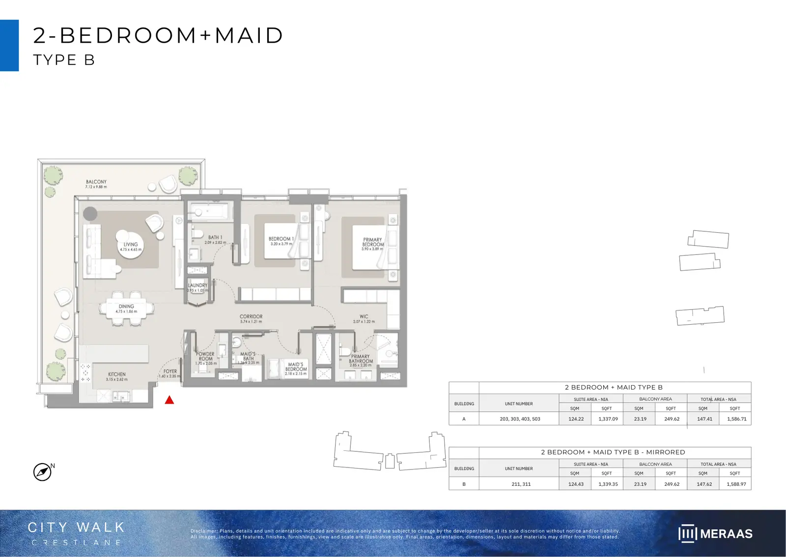 Floor plan for Type B+M