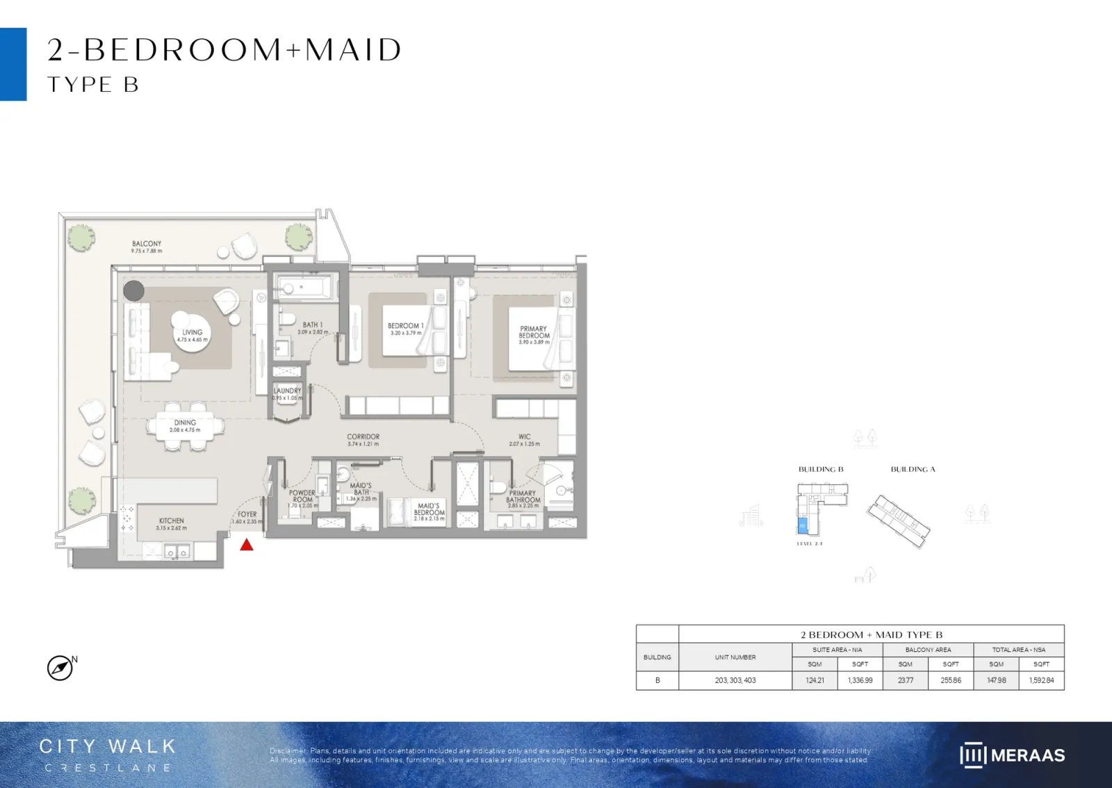 Floor plan for Type B+M