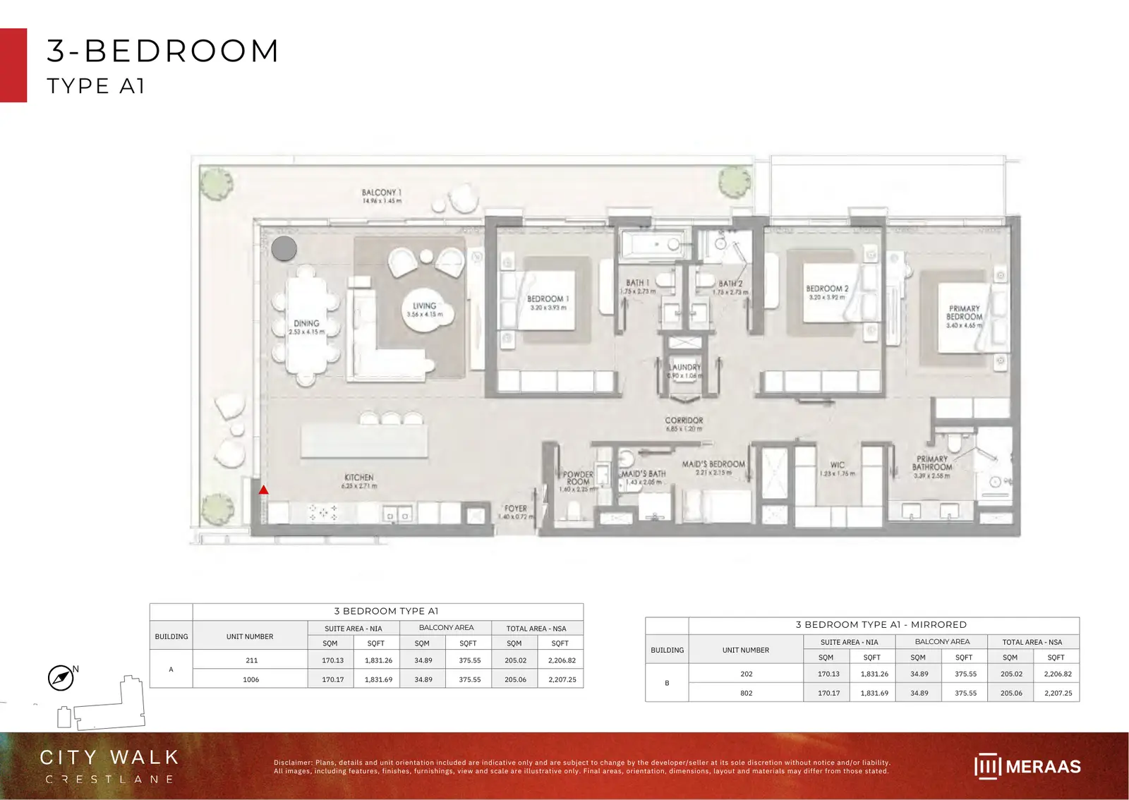 Floor plan for Type A1