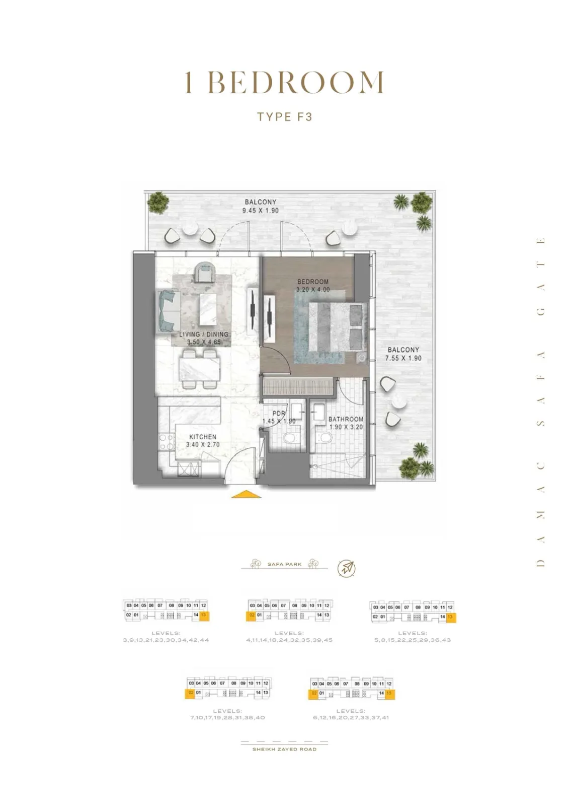 Floor plan for Type F3