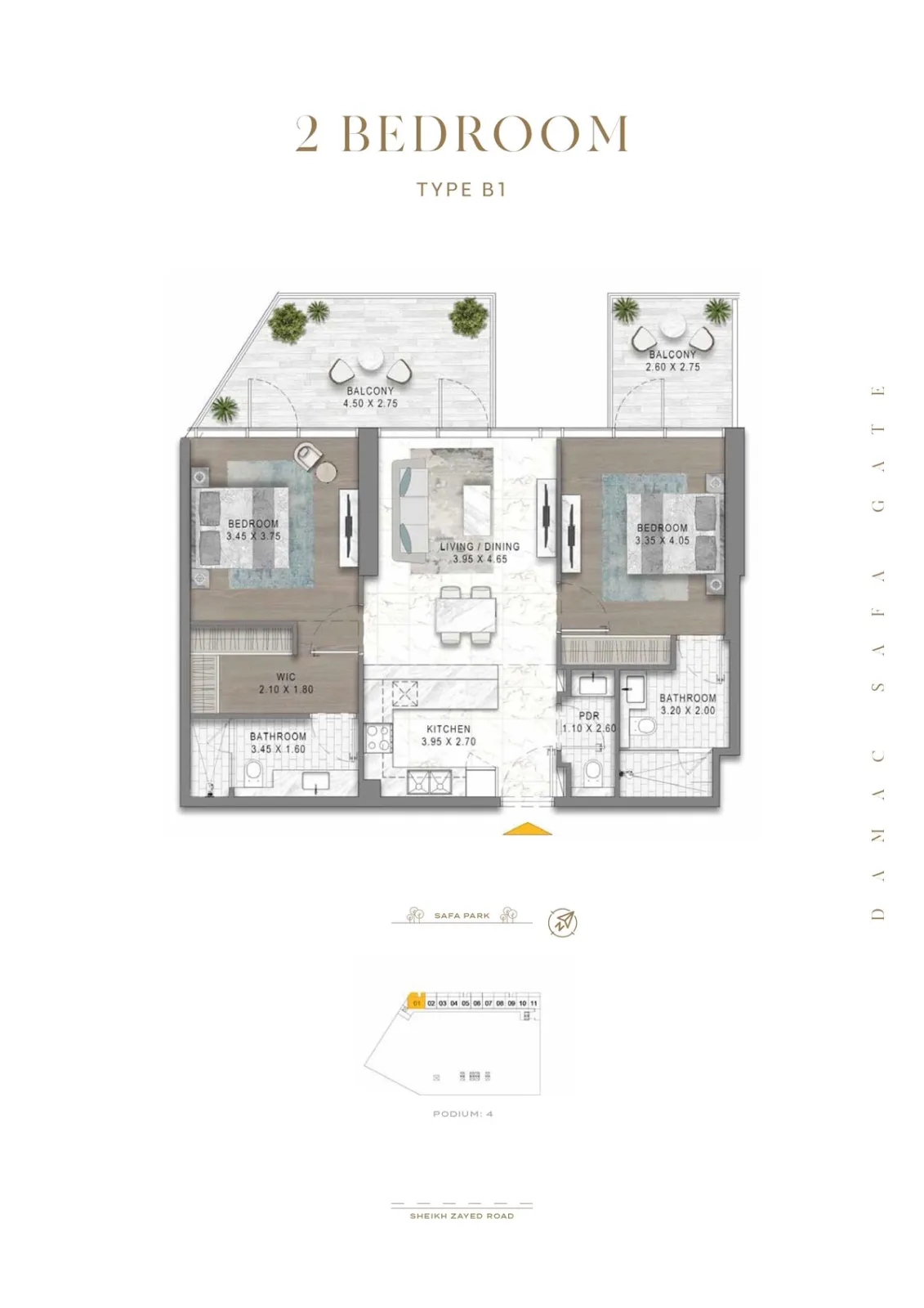 Floor plan for Type B1