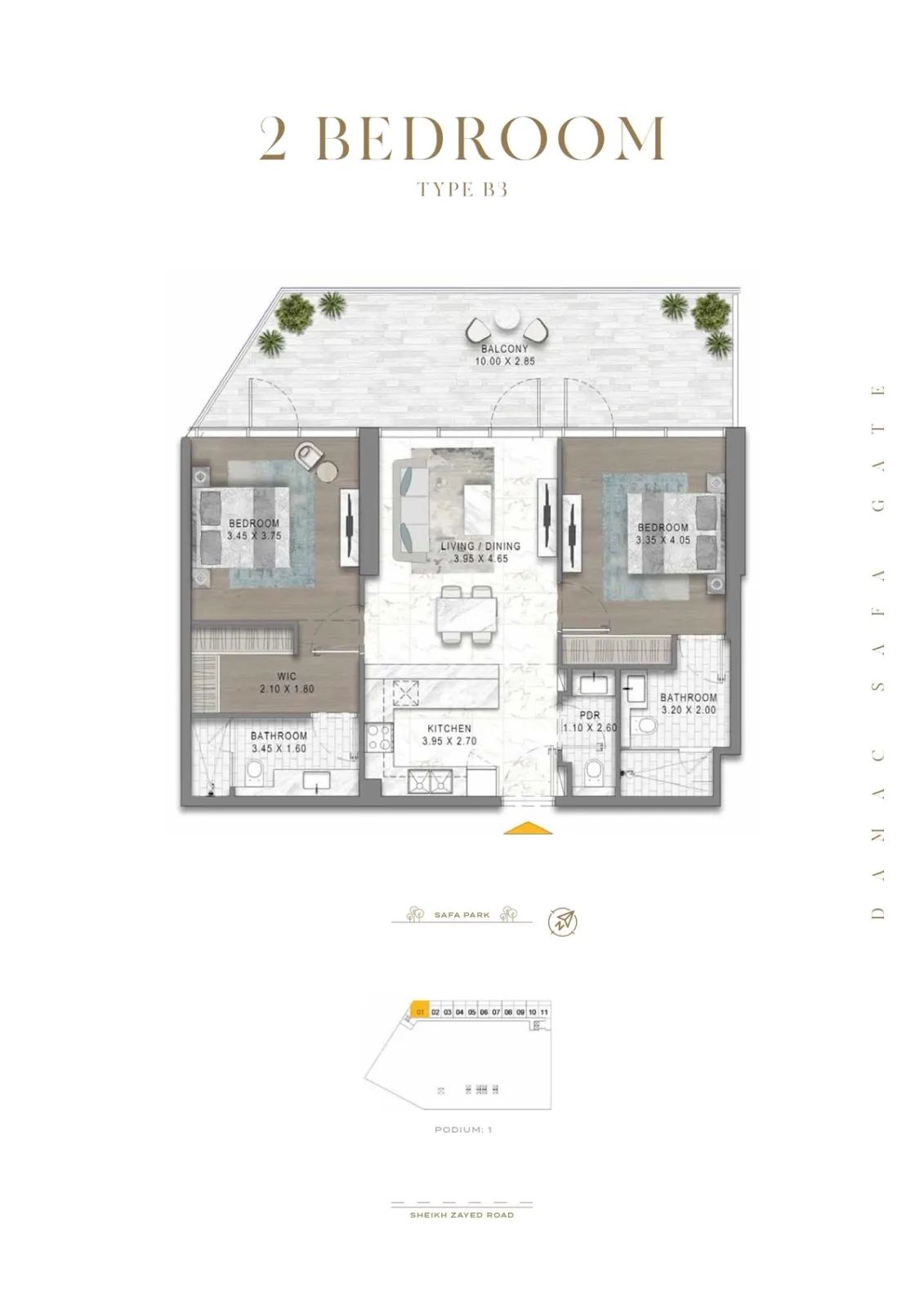 Floor plan for Type B3