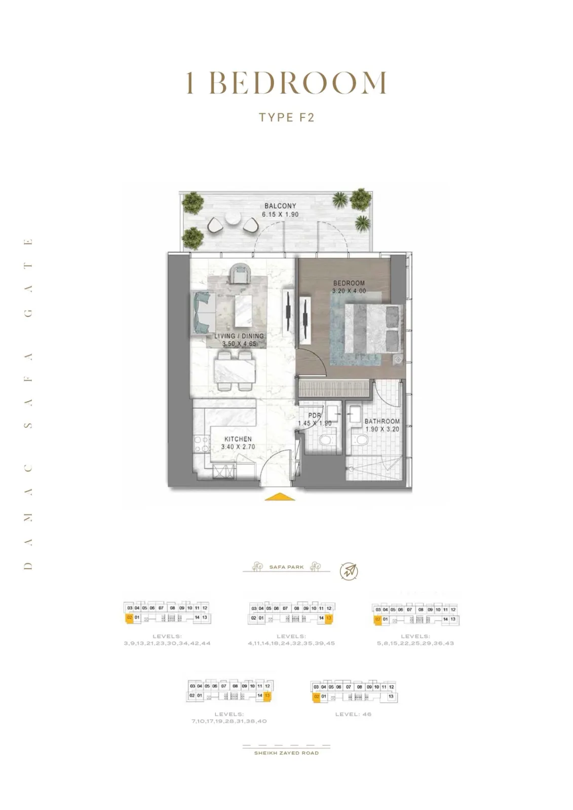 Floor plan for Type F2