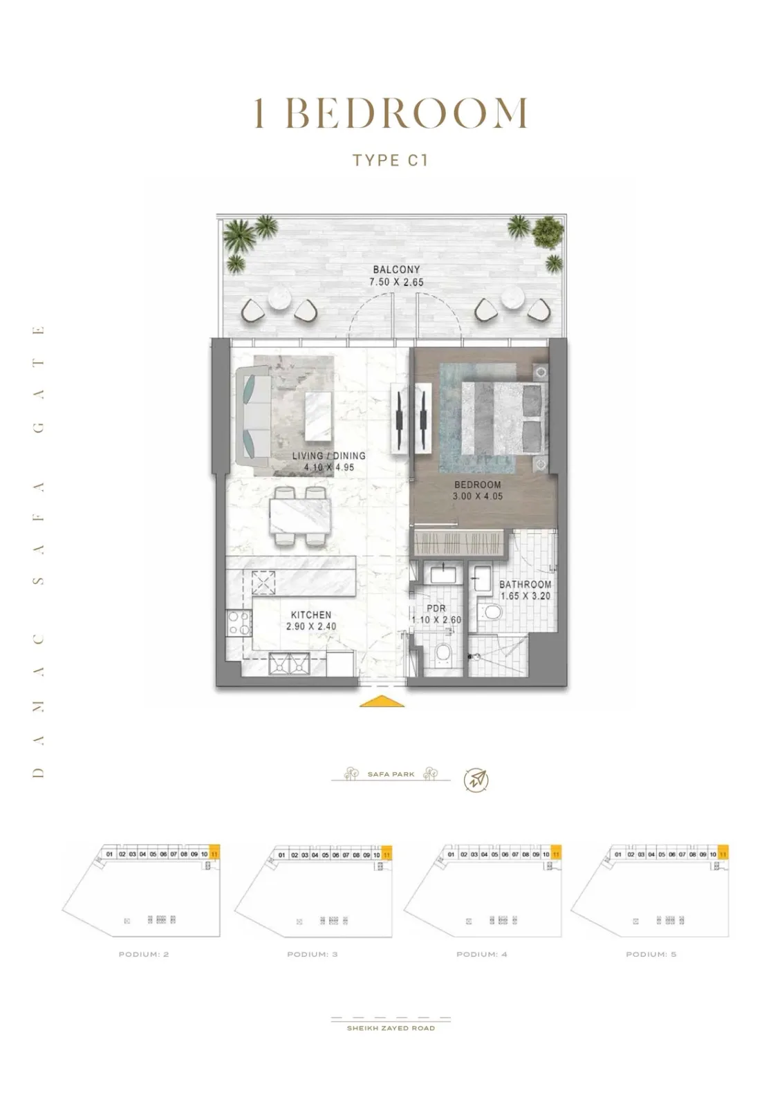 Floor plan for Type C1