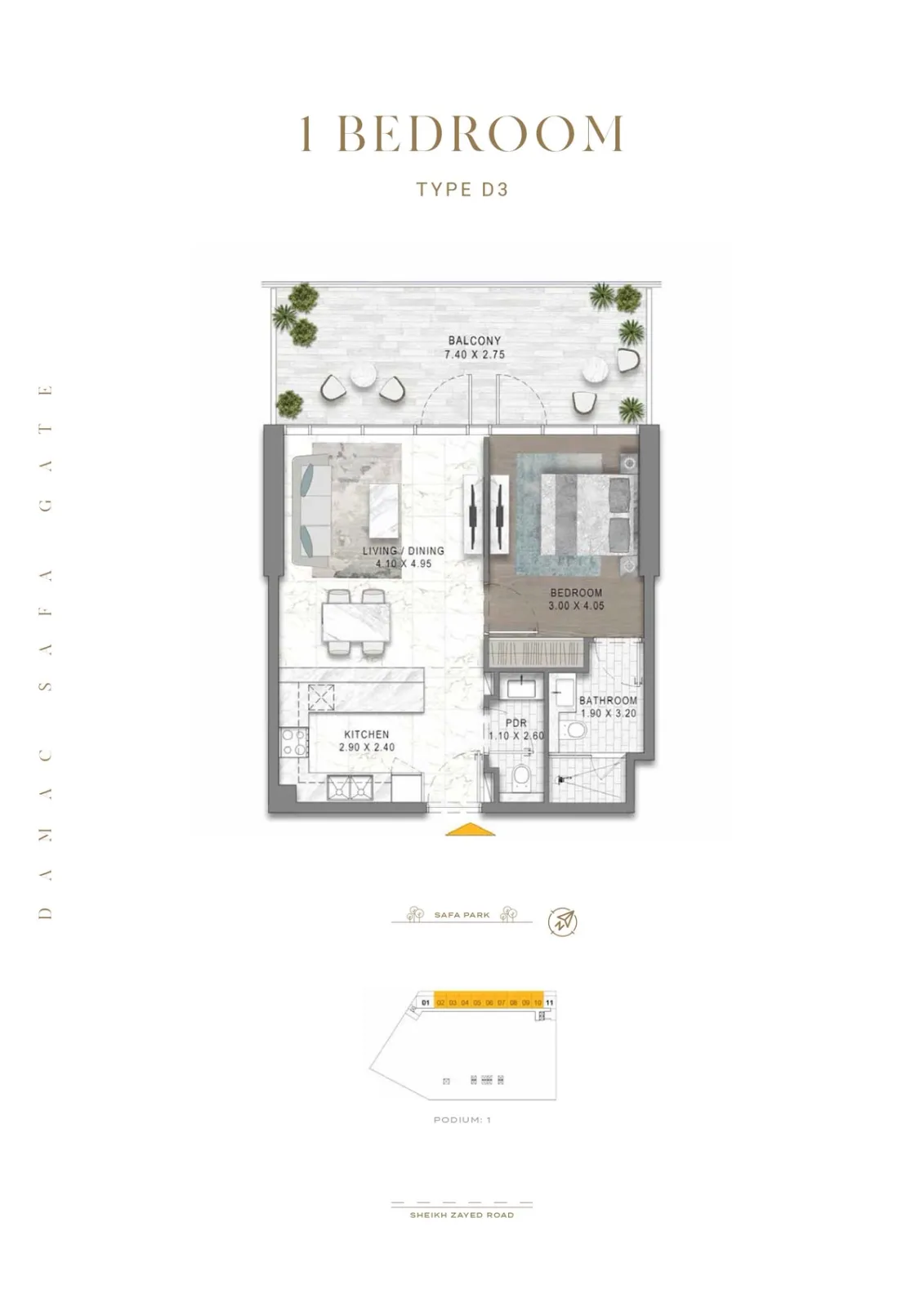 Floor plan for Type D3
