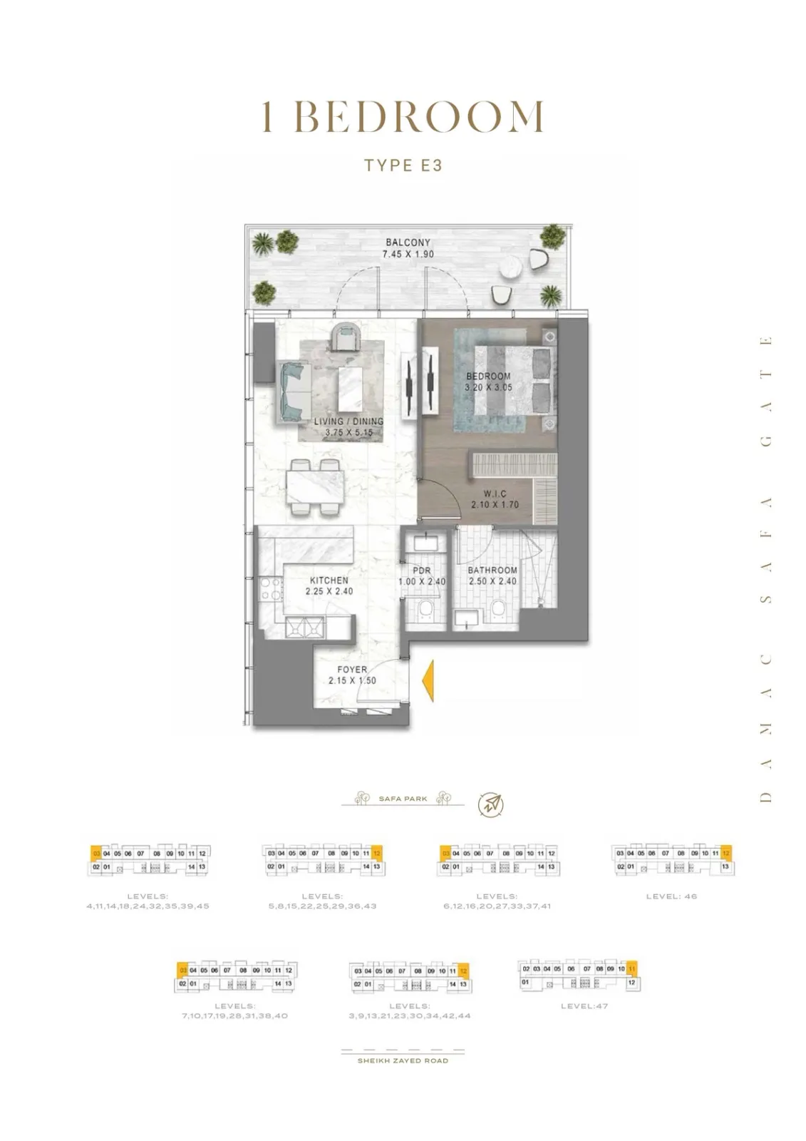 Floor plan for Type E3
