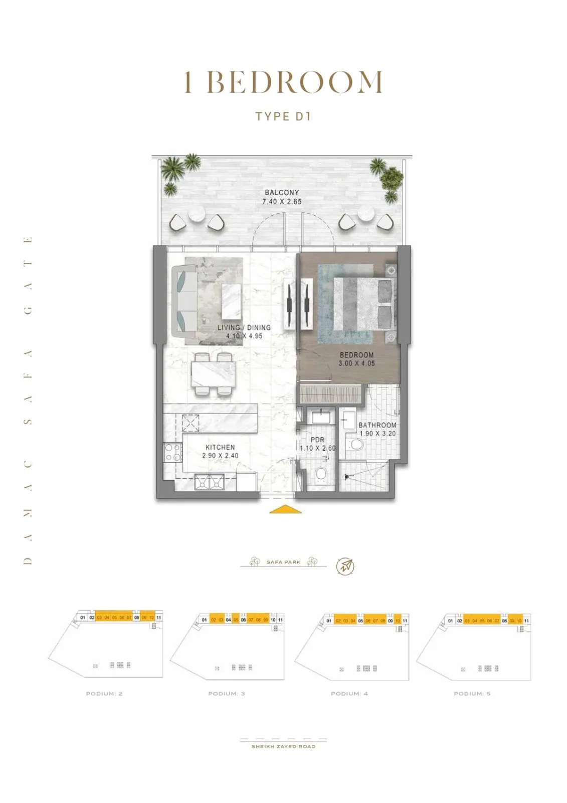 Floor plan for Type D1
