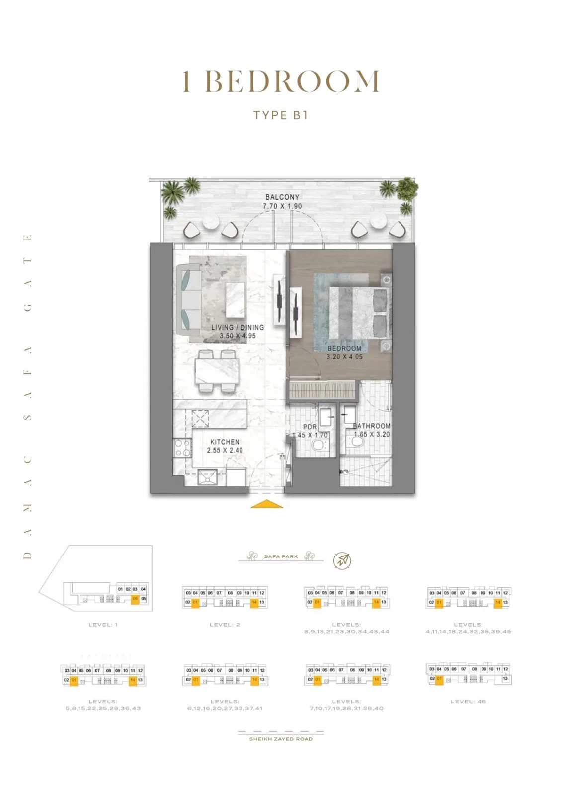 Floor plan for Type B1