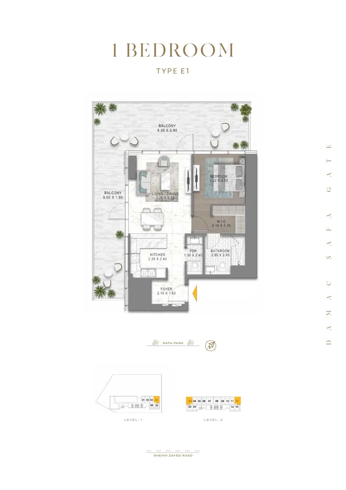 Floor plan for Type E1