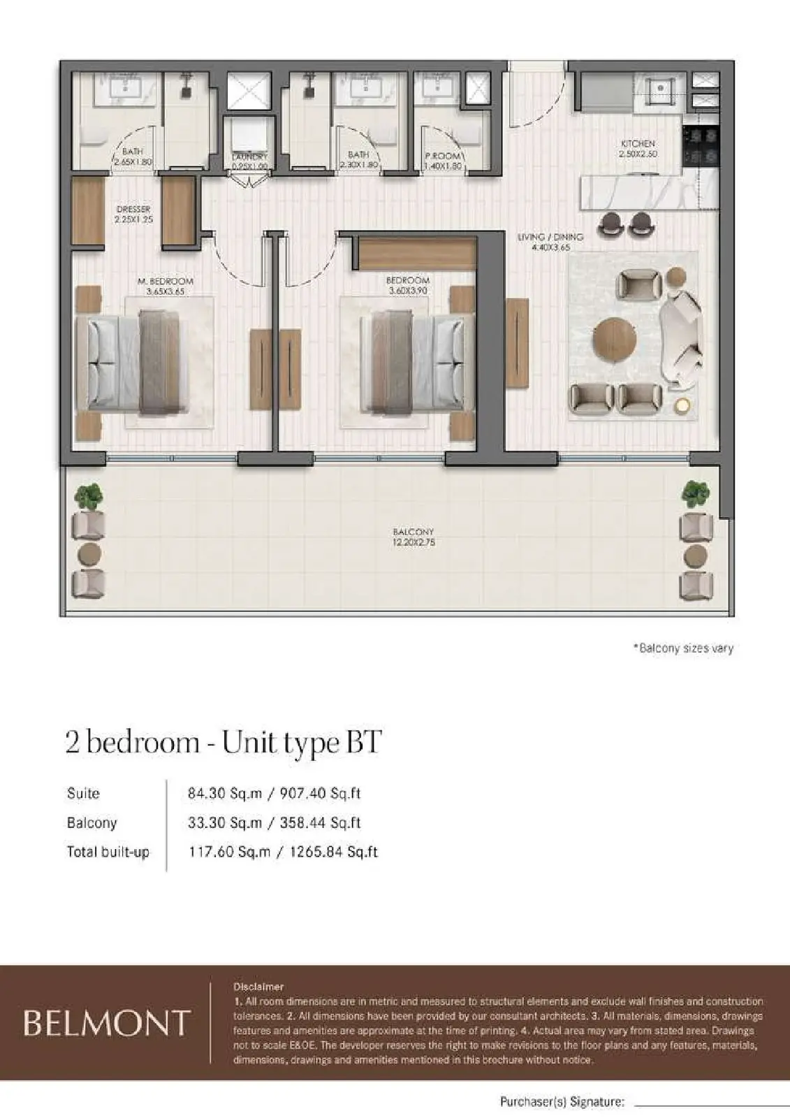 Floor plan for Type BT