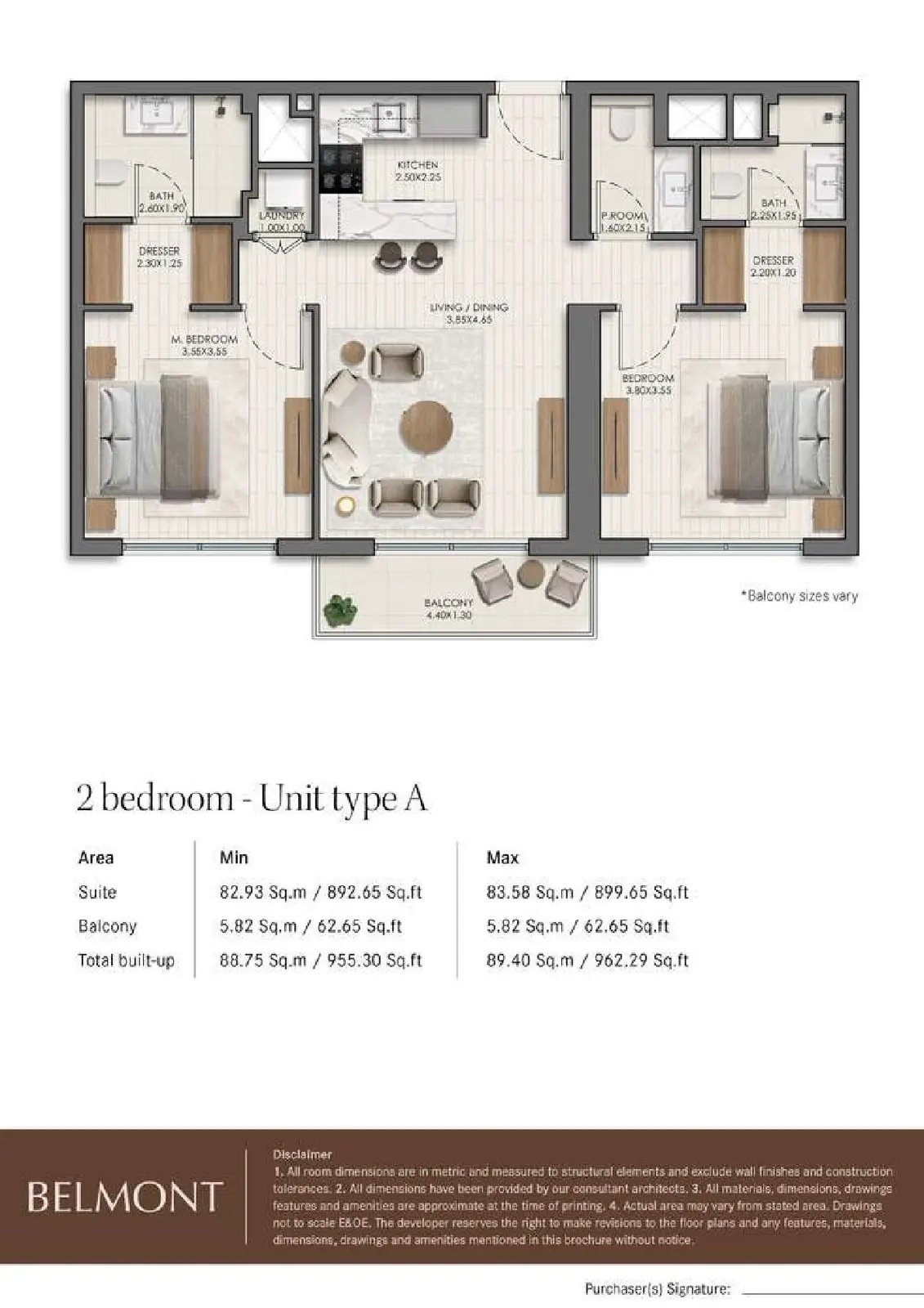 Floor plan for Type A