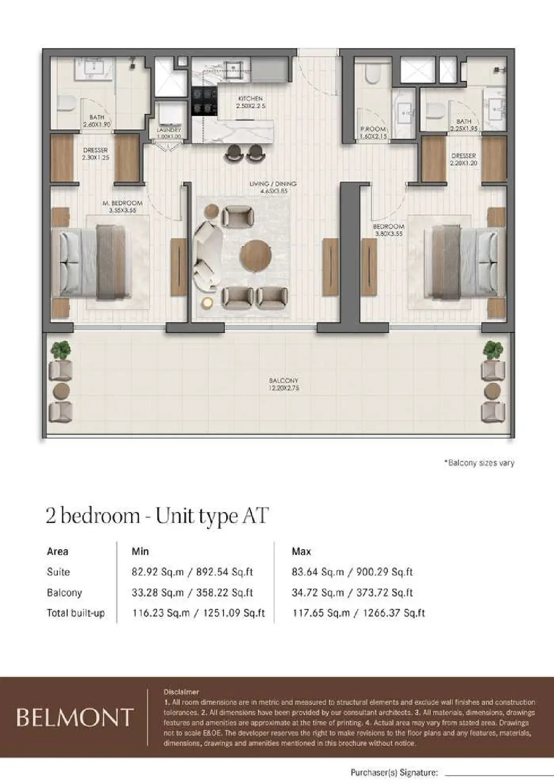 Floor plan for Type AT