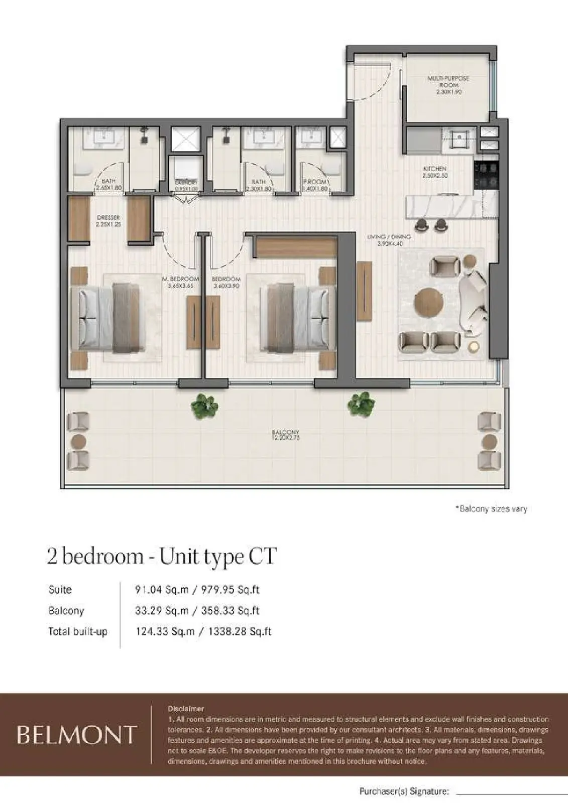 Floor plan for Type CT