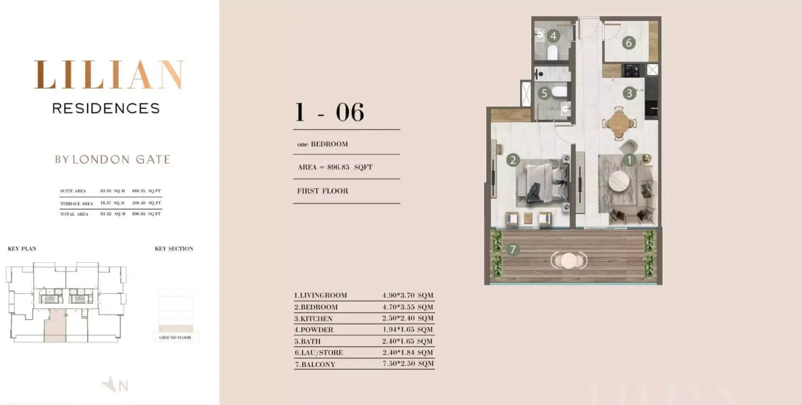 Floor plan for Type 1-06