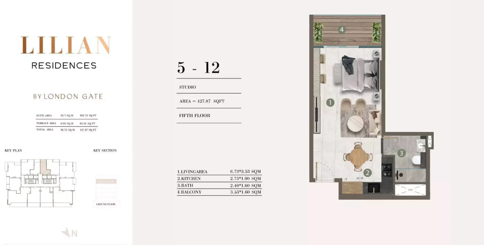 Floor plan for Type 5-12