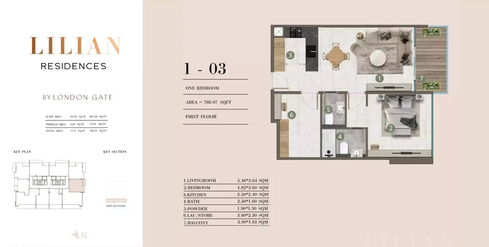Floor plan for Type 1-03