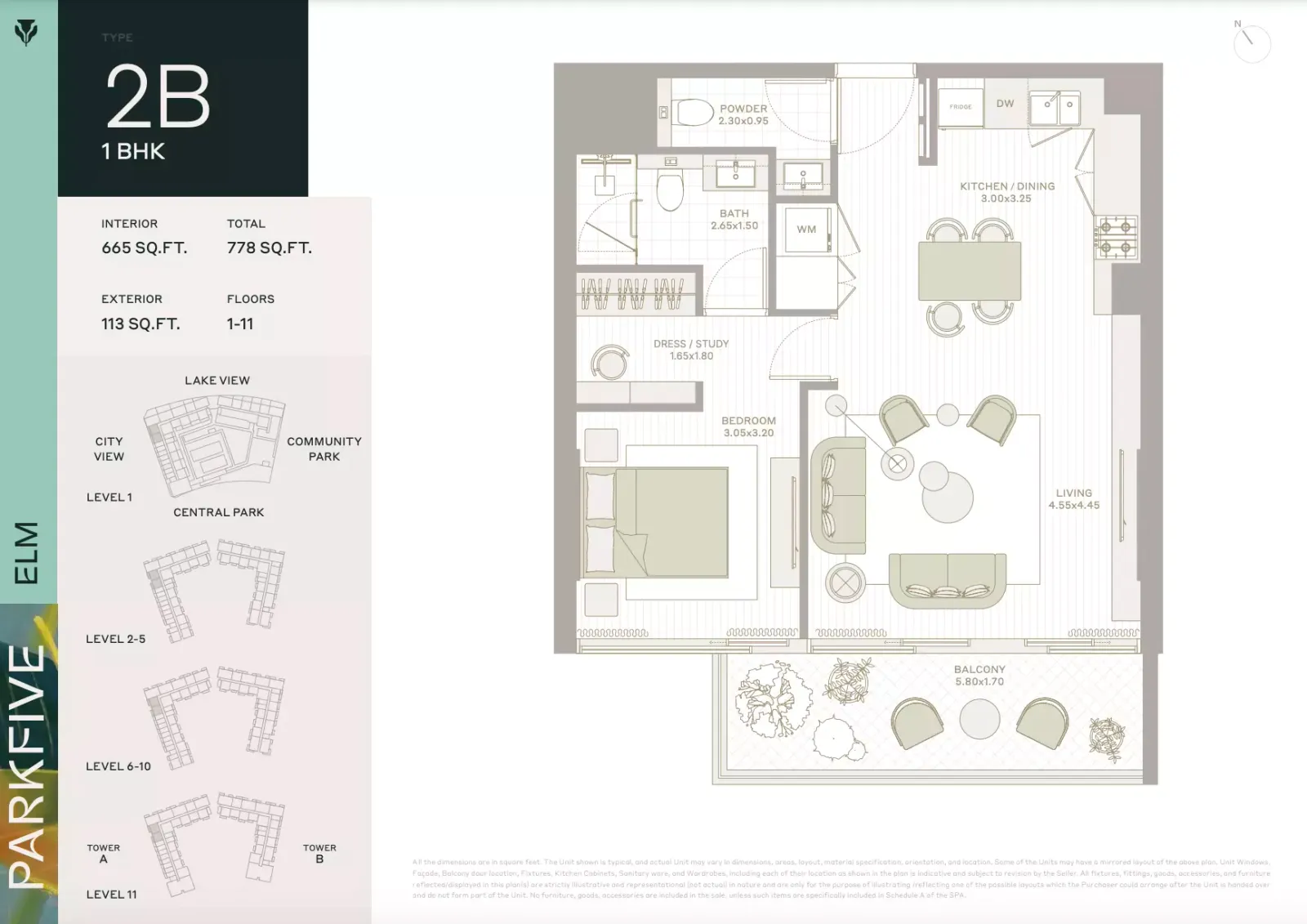 Floor plan for Type 2B