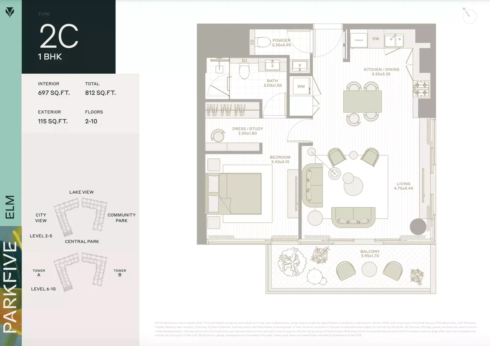 Floor plan for Type 2C
