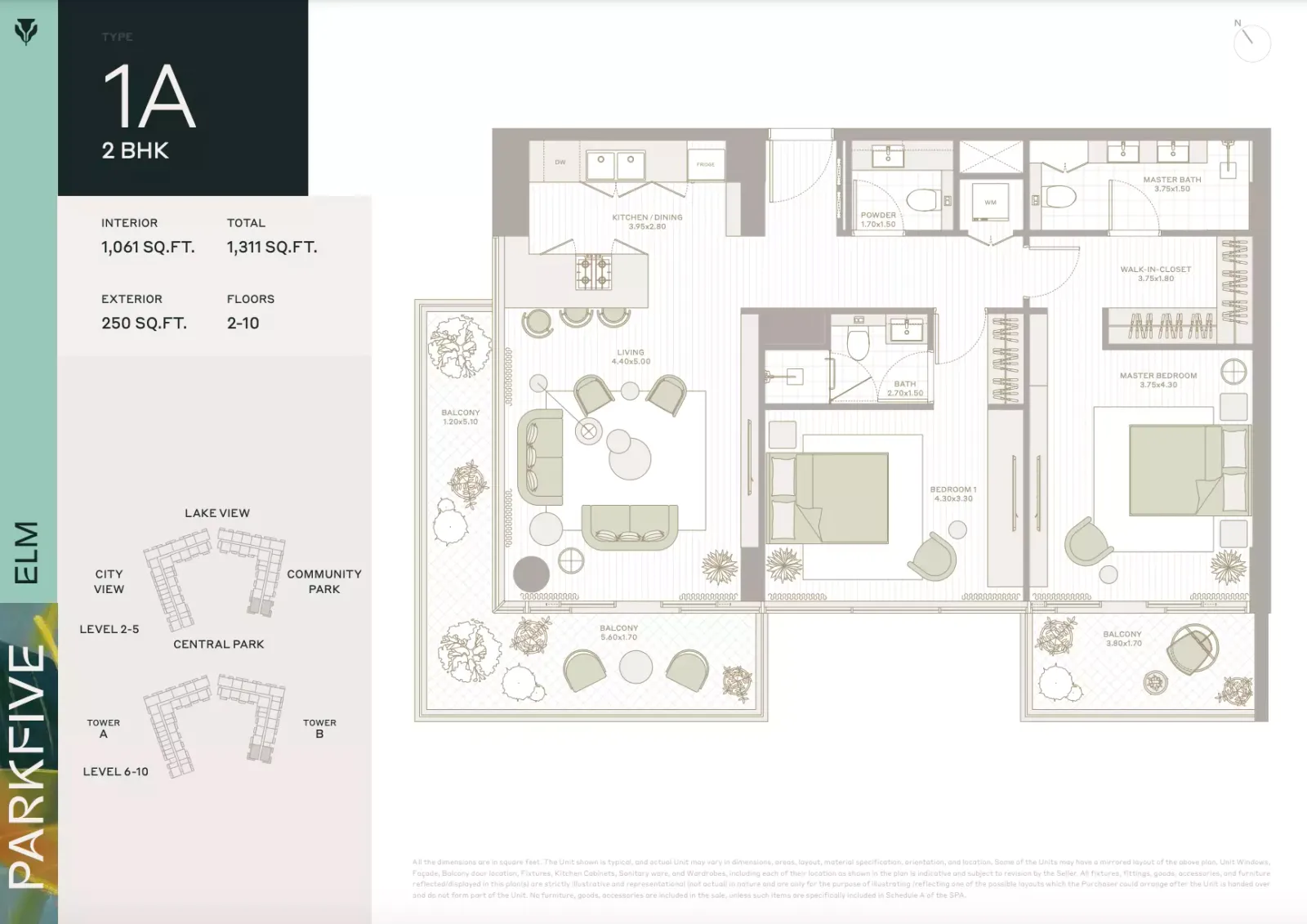 Floor plan for Type 1A