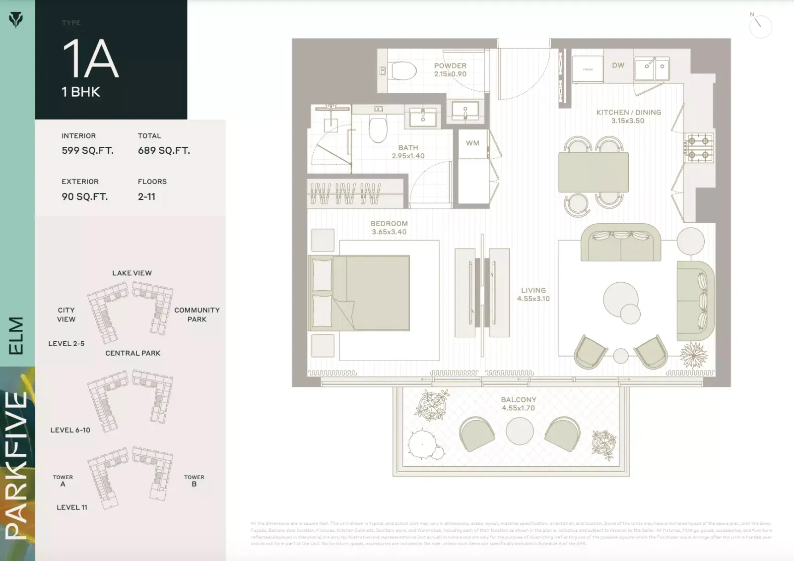 Floor plan for Type 1A