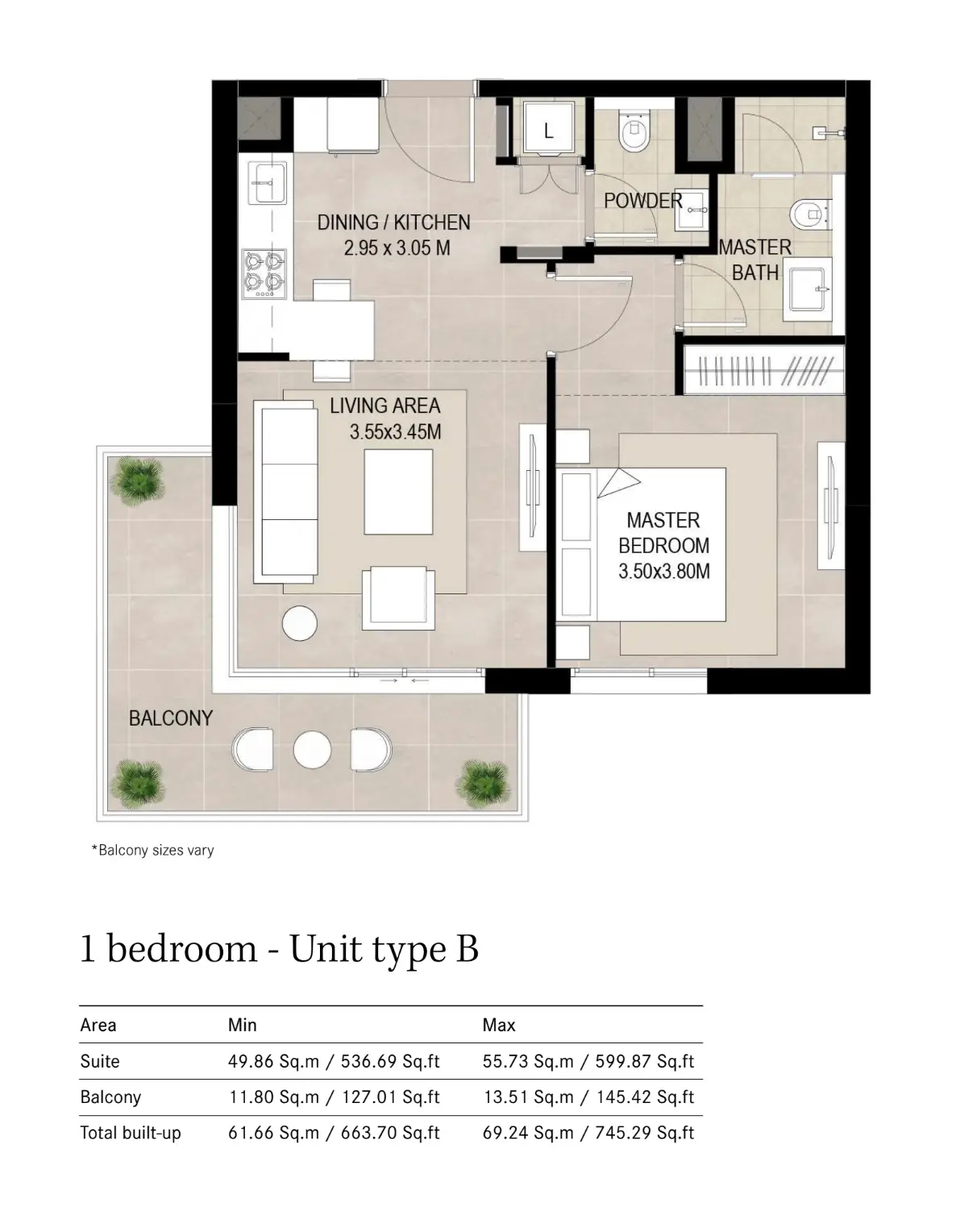 Floor plan for Type B